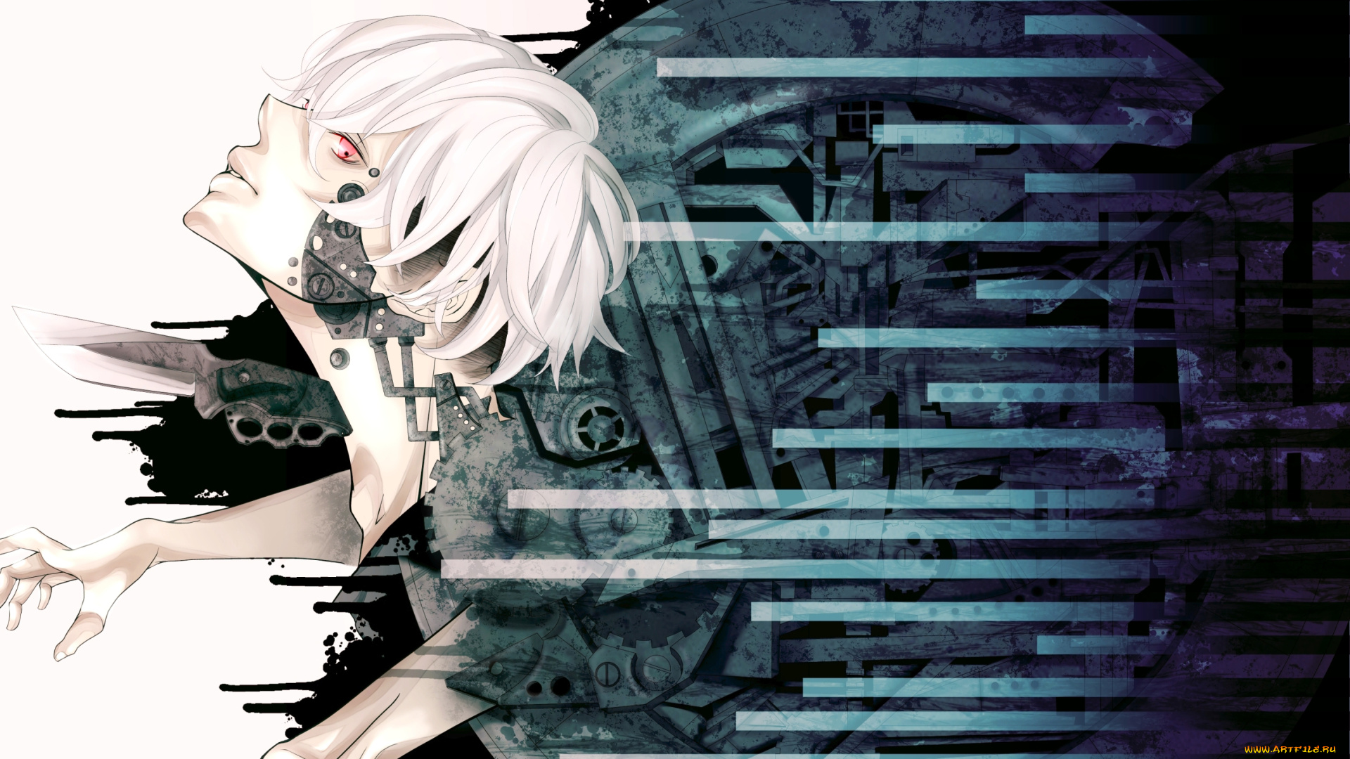 аниме, оружие, , техника, , технологии, парень, киборг, технологии