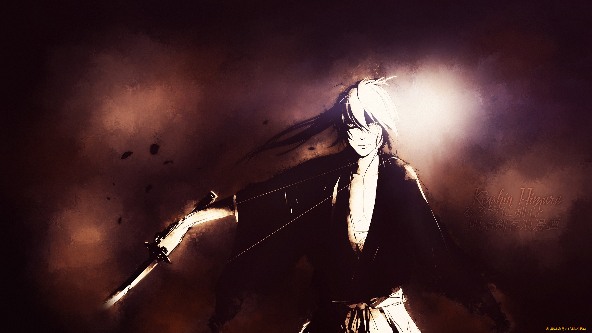 аниме, rurouni, kenshin, kenshin, himura, меч, самурай, мужчина