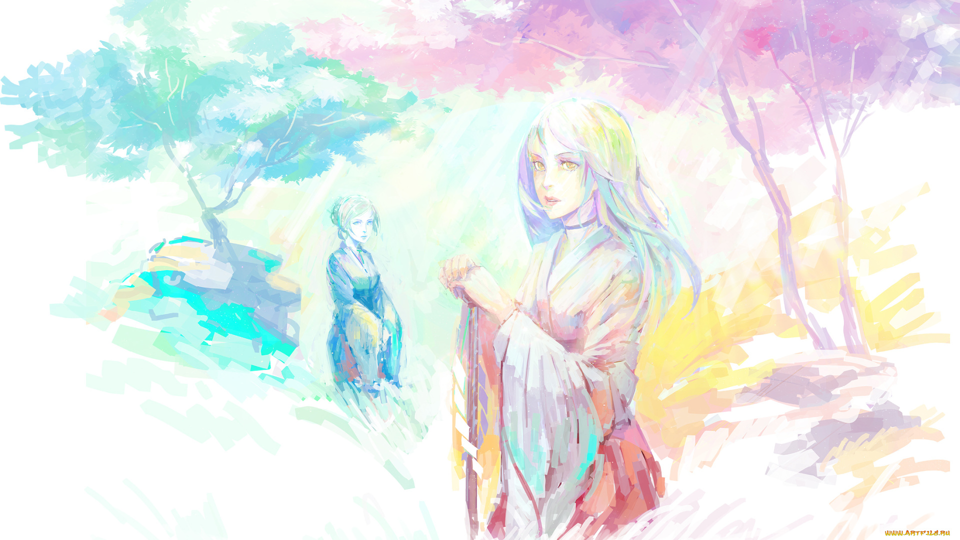 аниме, unknown, , другое, дерево, девушки, арт, arsenixc