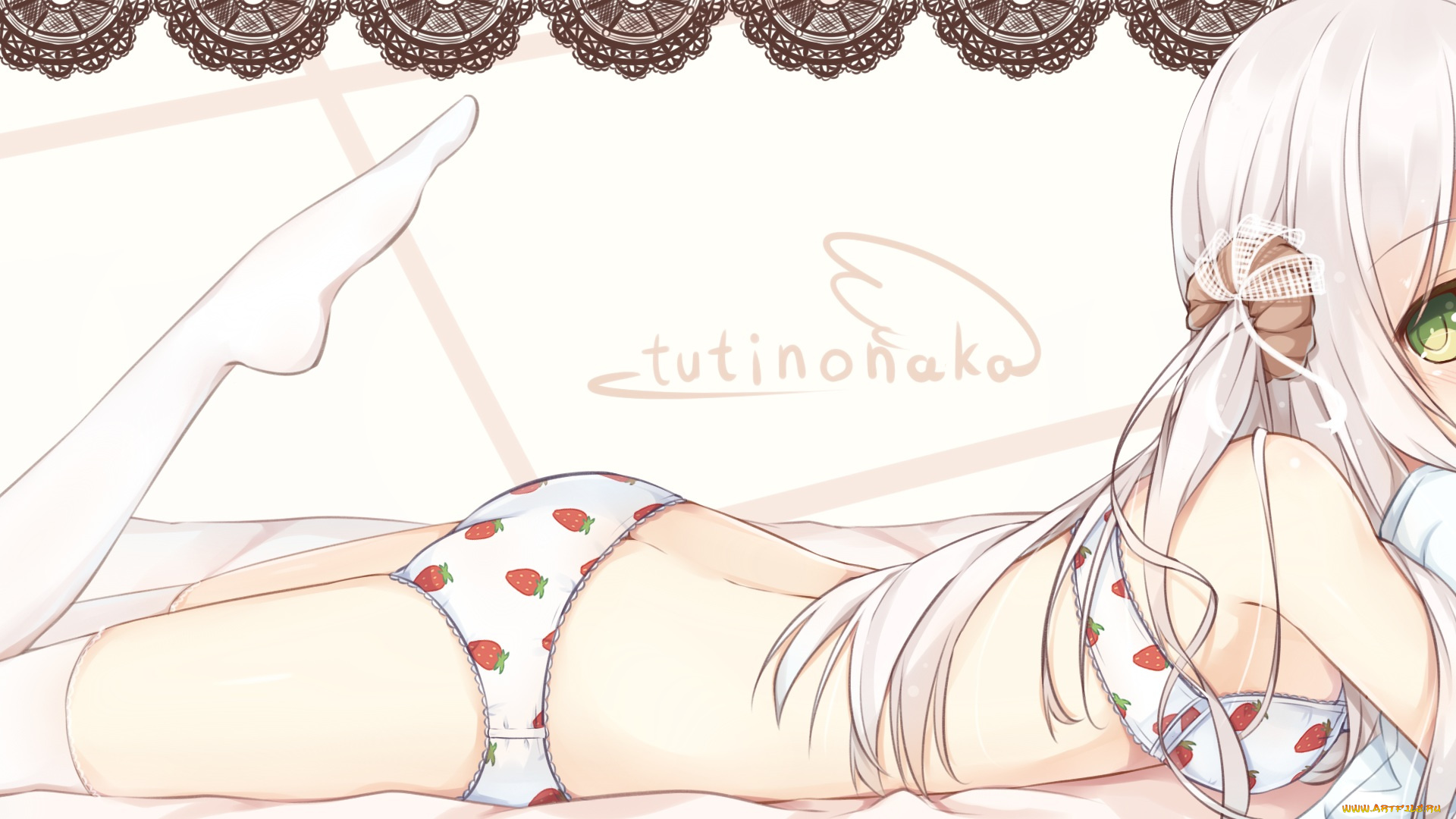 аниме, unknown, , другое, взгляд, лежит, девушка, 3105mitoko, tsuchikure