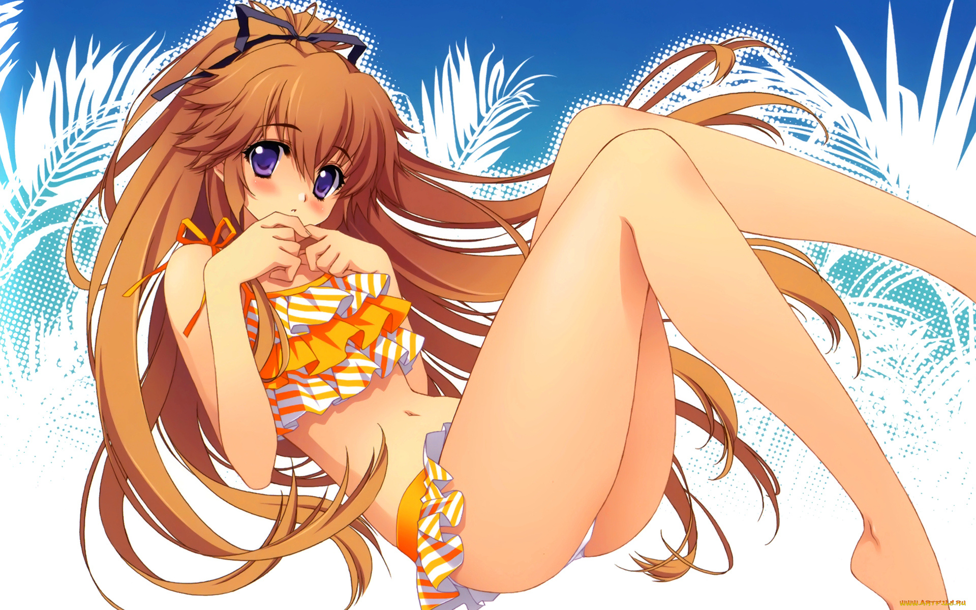 аниме, carnelian, ноги, девушка, mix, suwa, ranmaru, взгляд