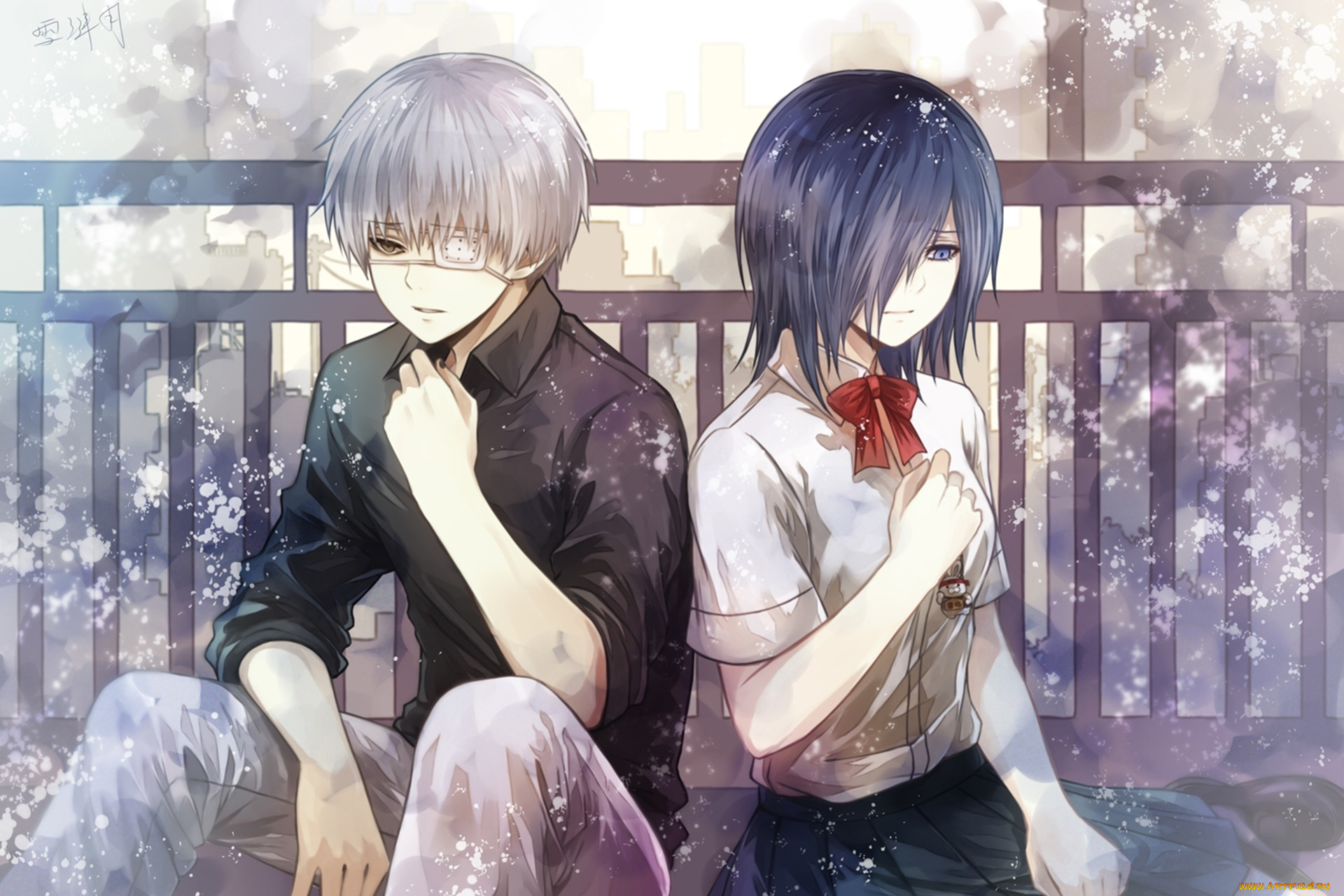аниме, tokyo, ghoul, ken, kaneki, kirishima, touka