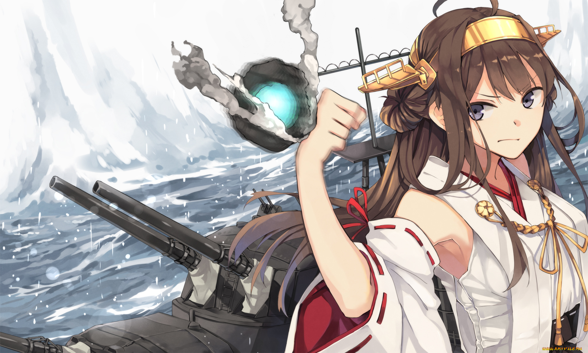 аниме, kantai, collection, kancolle, девушка, арт, patinnko, hao, kongou, kantai, collection