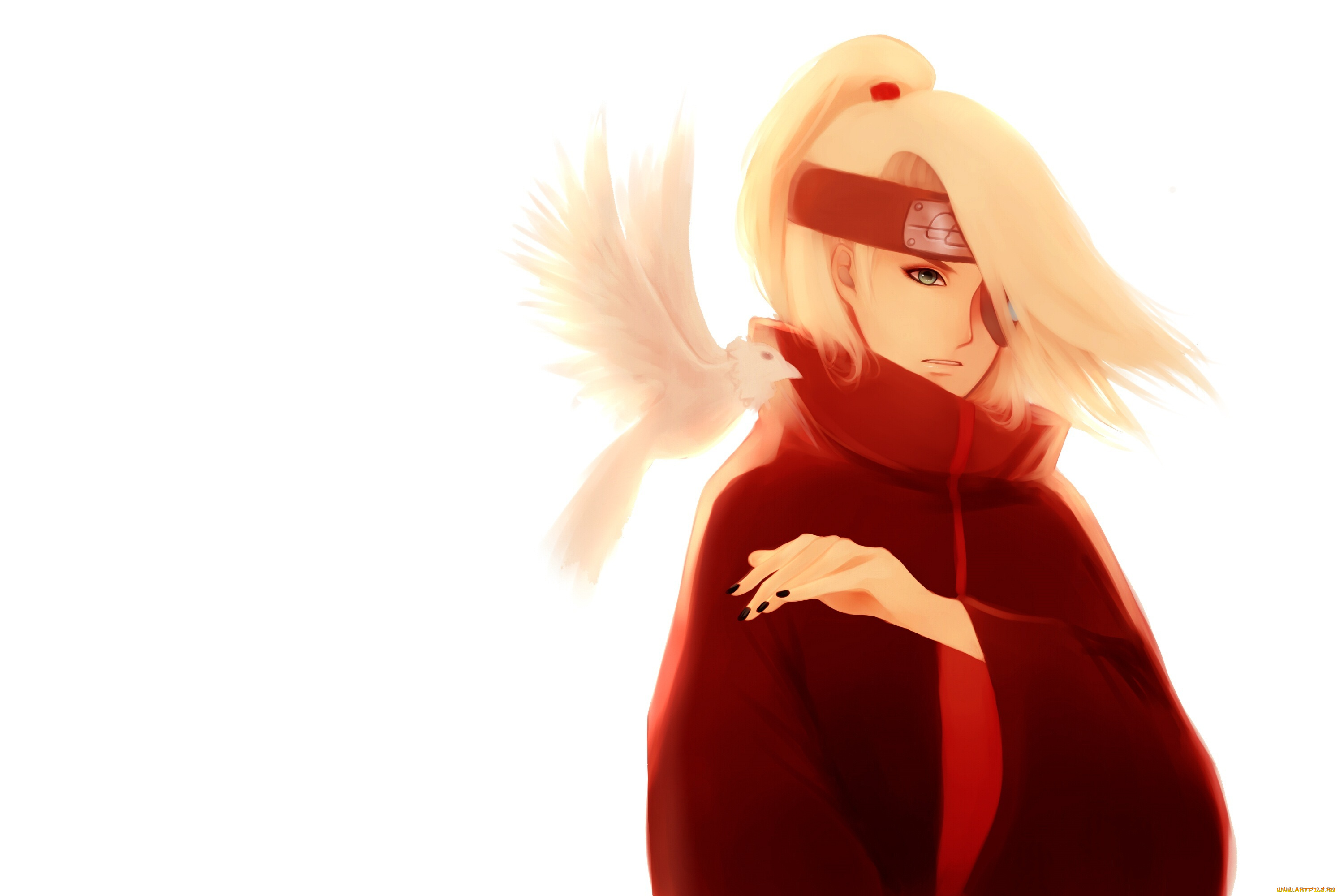 аниме, naruto, art, deidara, akatsuki, птица