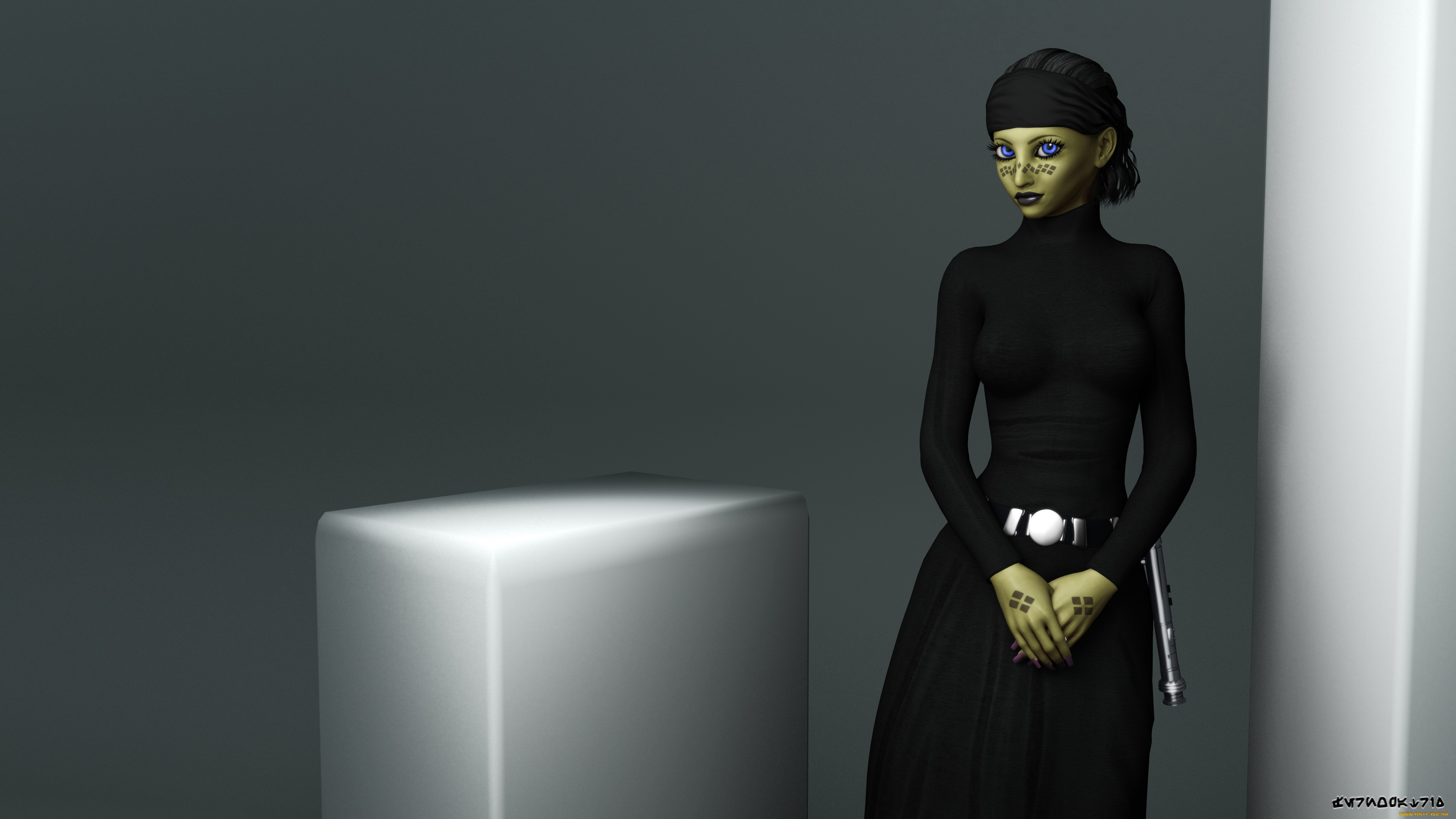 3д, графика, фантазия, , fantasy, девушка, взгляд, фон