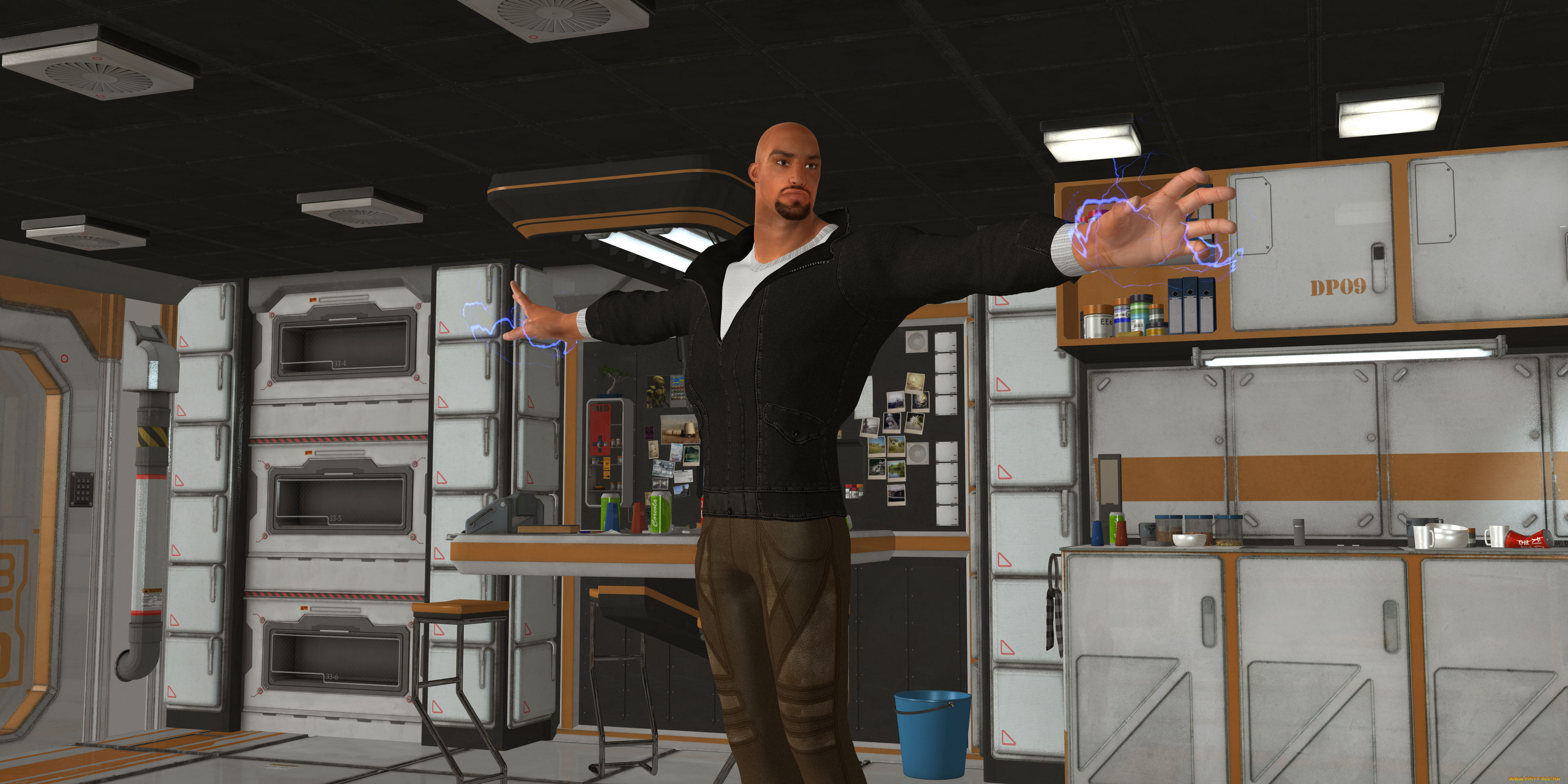 3д, графика, фантазия, , fantasy, мужчина, взгляд, фон, магия, кухня