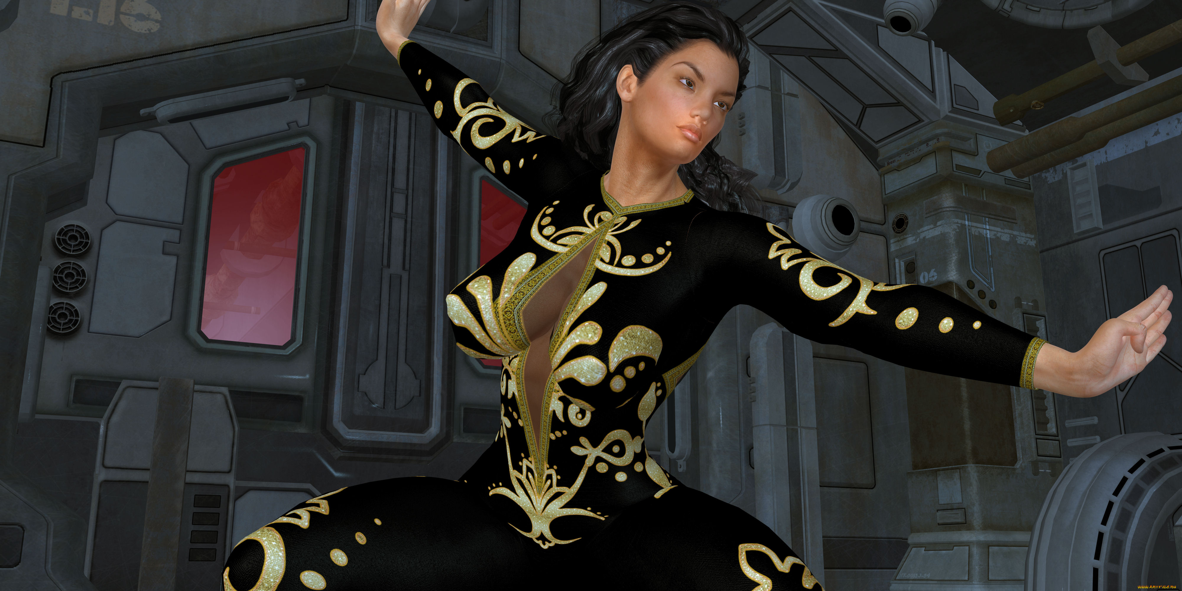 3д, графика, люди, , people, девушка, взгляд, фон, поза