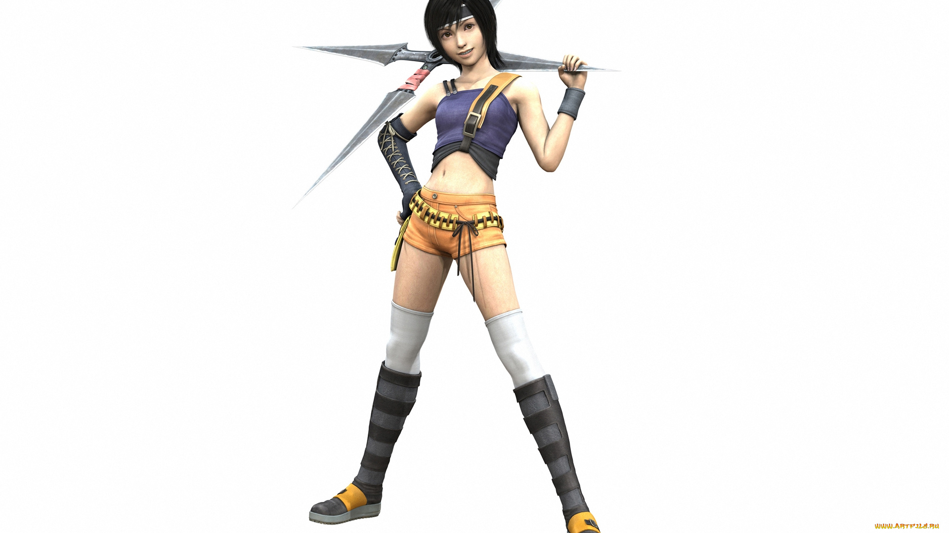 аниме, final, fantasy, kisaragi, yuffie, оружие, девушка