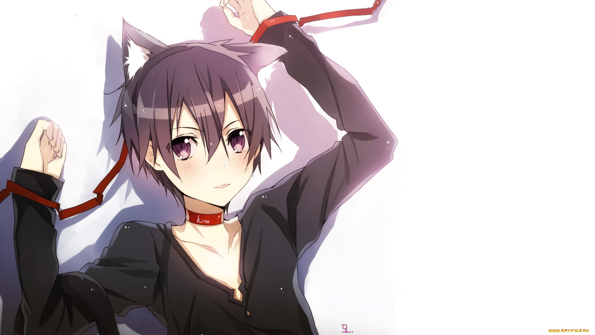 аниме, sword, art, online, девушка, взгляд, фон