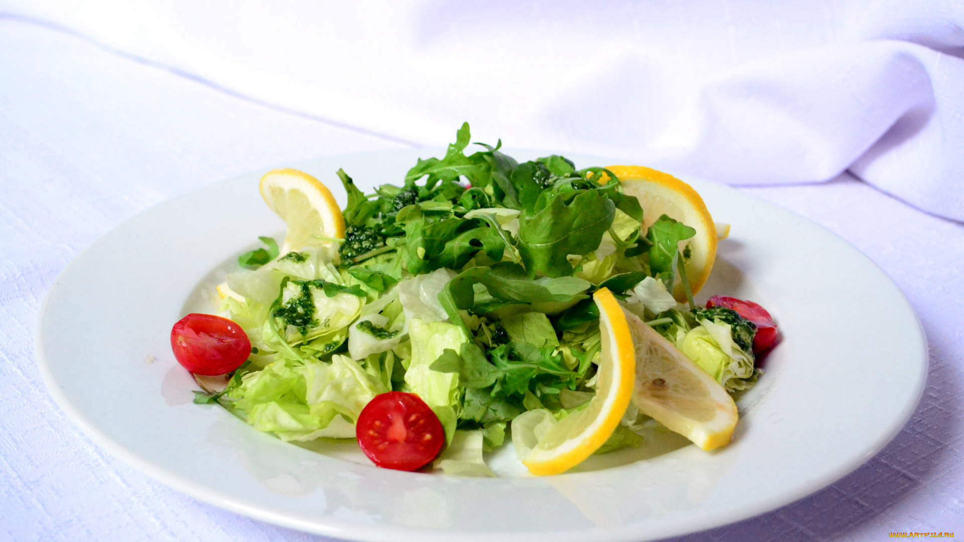 еда, салаты, , закуски, зелень, лимон, салат, черри