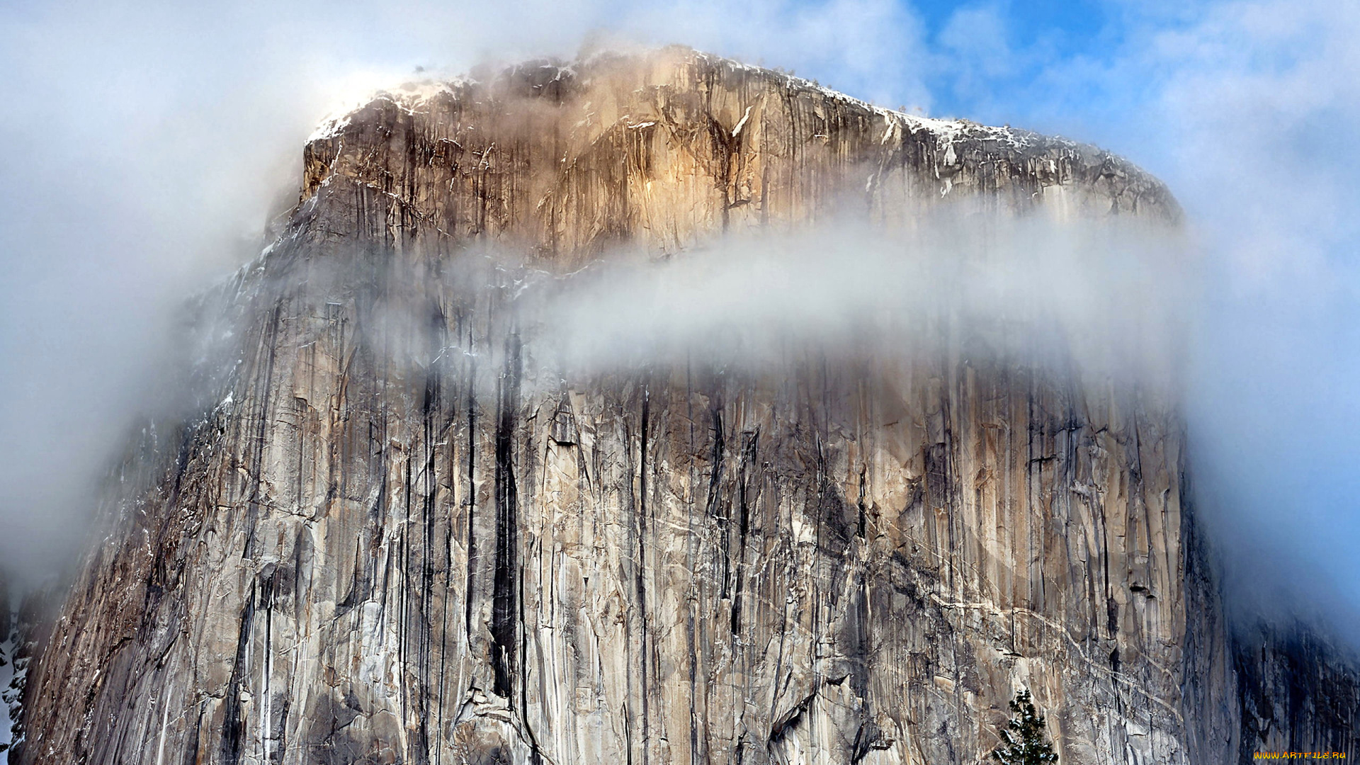 природа, горы, вершина, гора, облако