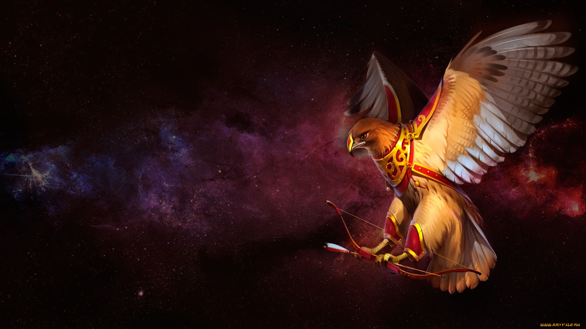 рисованное, животные, , птицы, , орлы, стрела, птица, gaudibuendia, сокол, колчан, арт, хищник