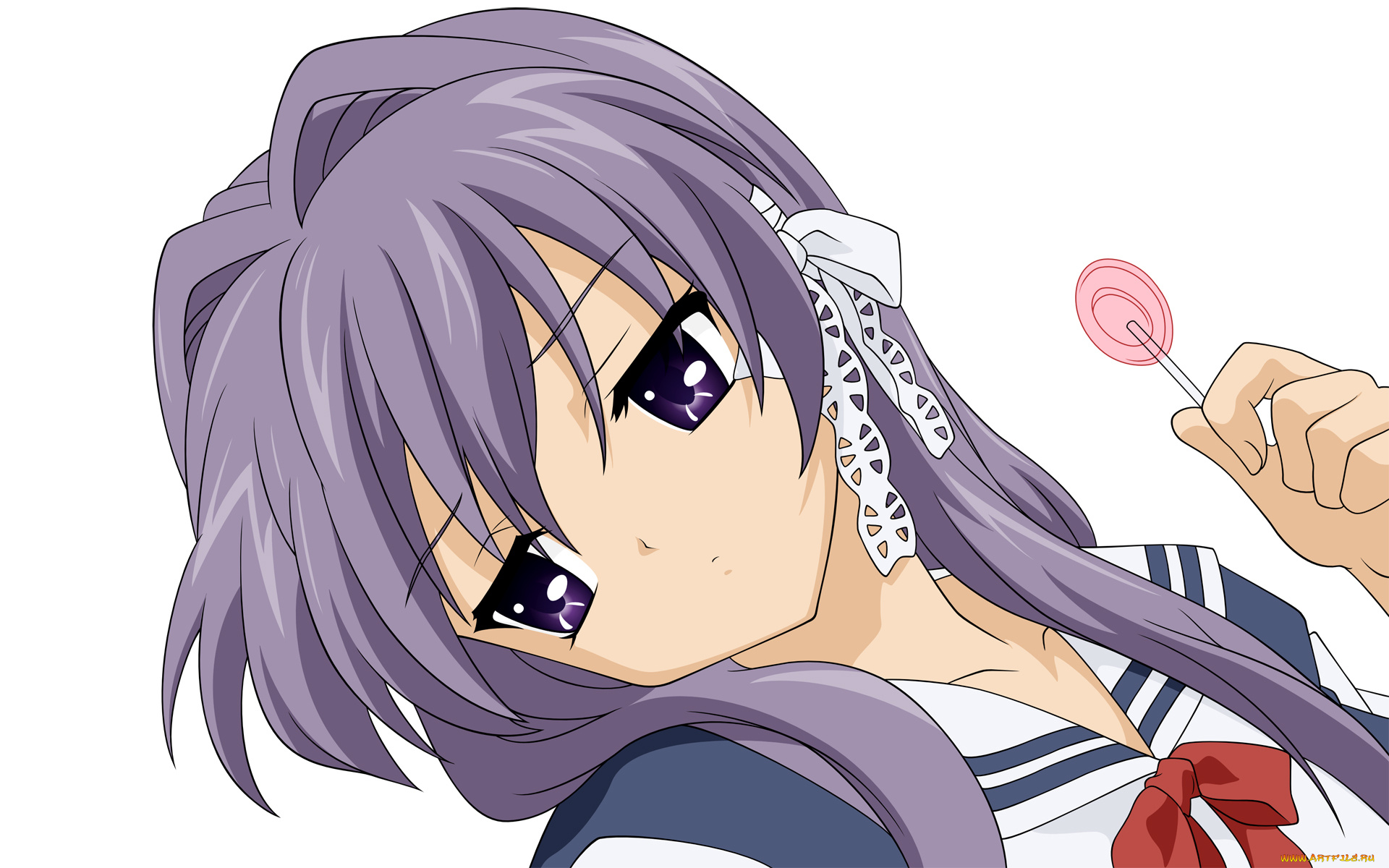 аниме, clannad, фон, взгляд, девушка