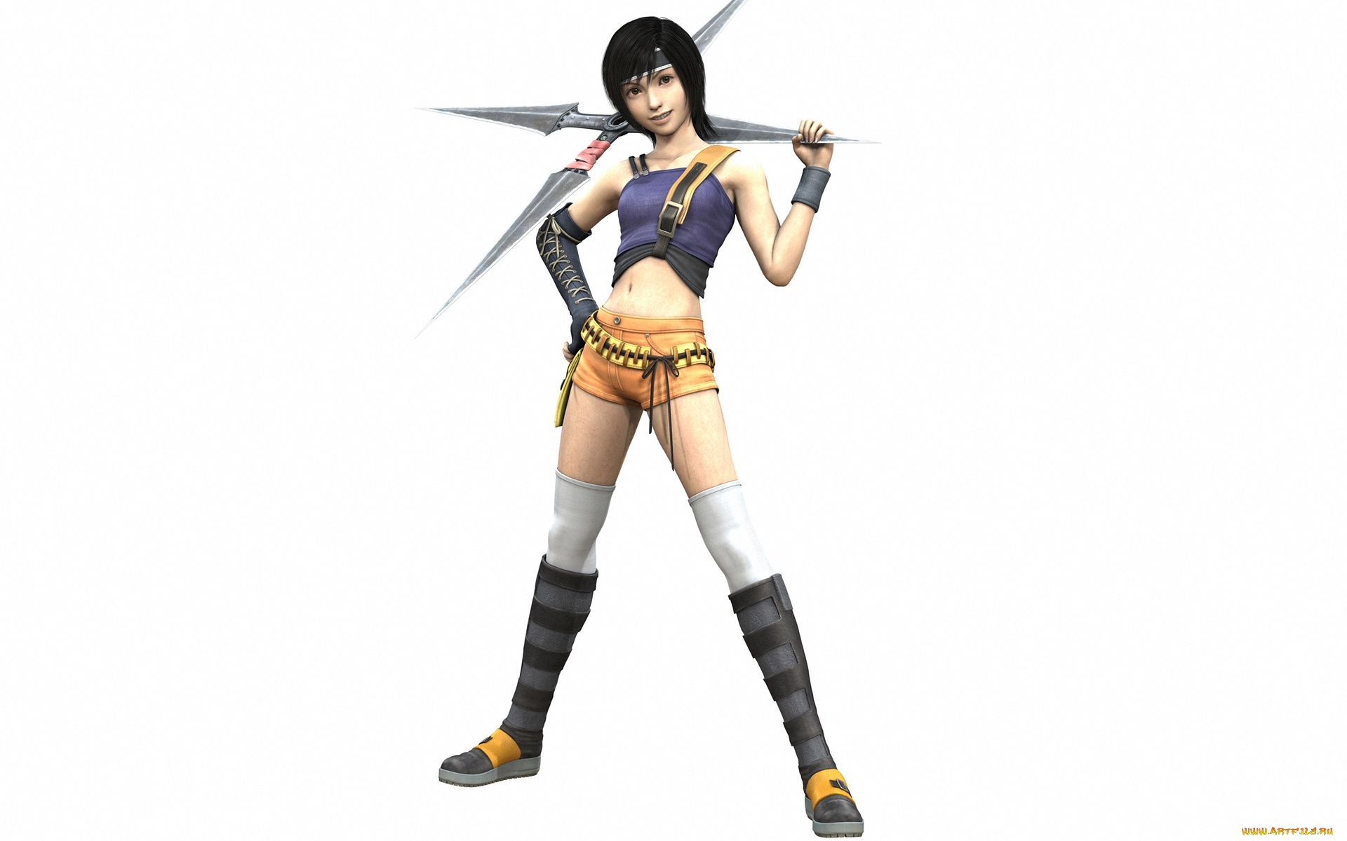 аниме, final, fantasy, kisaragi, yuffie, оружие, девушка