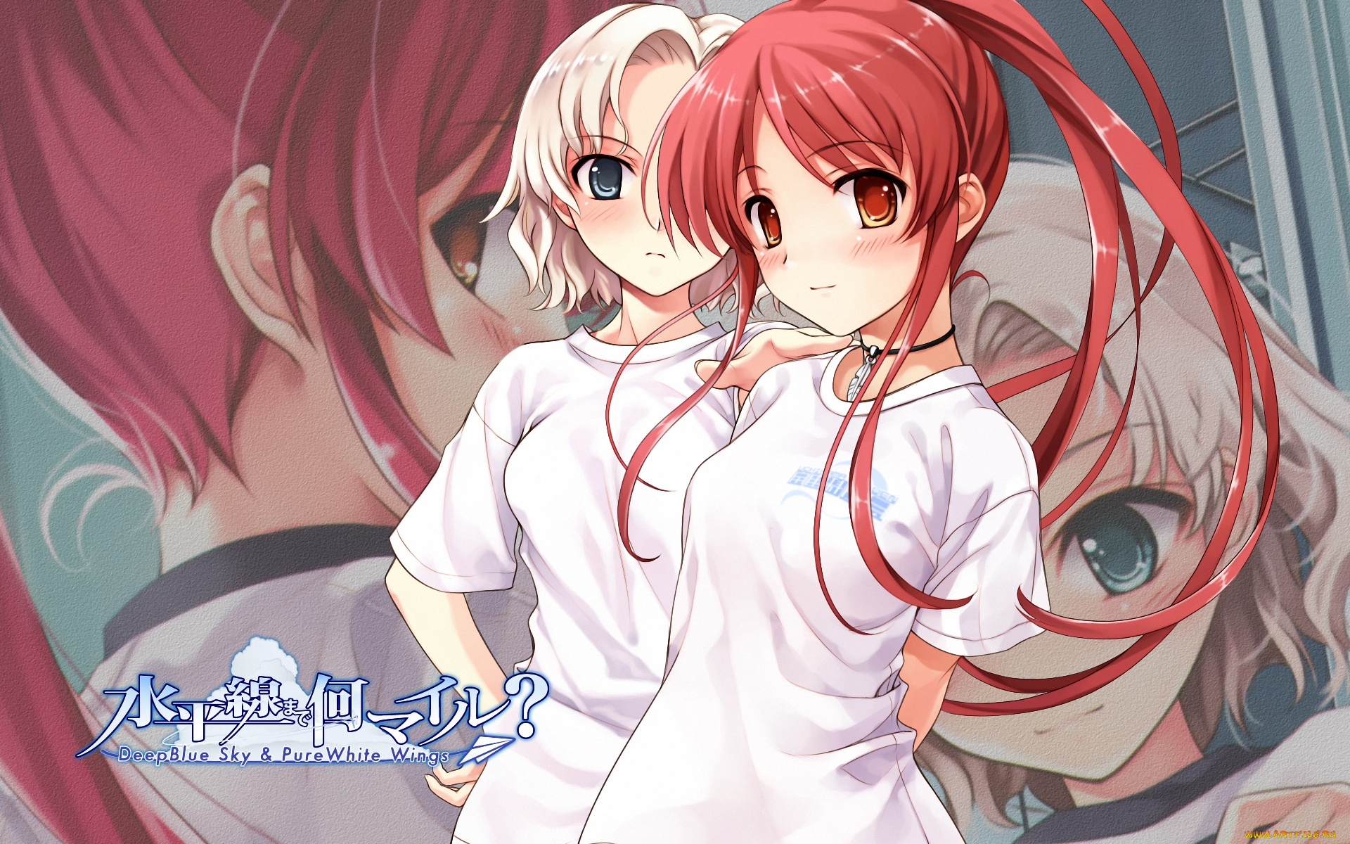 аниме, suiheisen, made, nan, mile, фон, взгляд, девушка