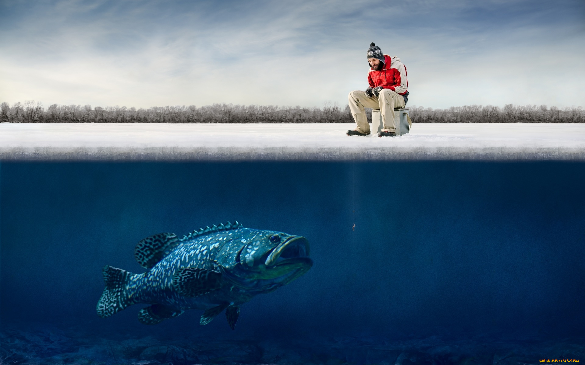 юмор, и, приколы, рыба, лед, зима, рыбалка, рыбак