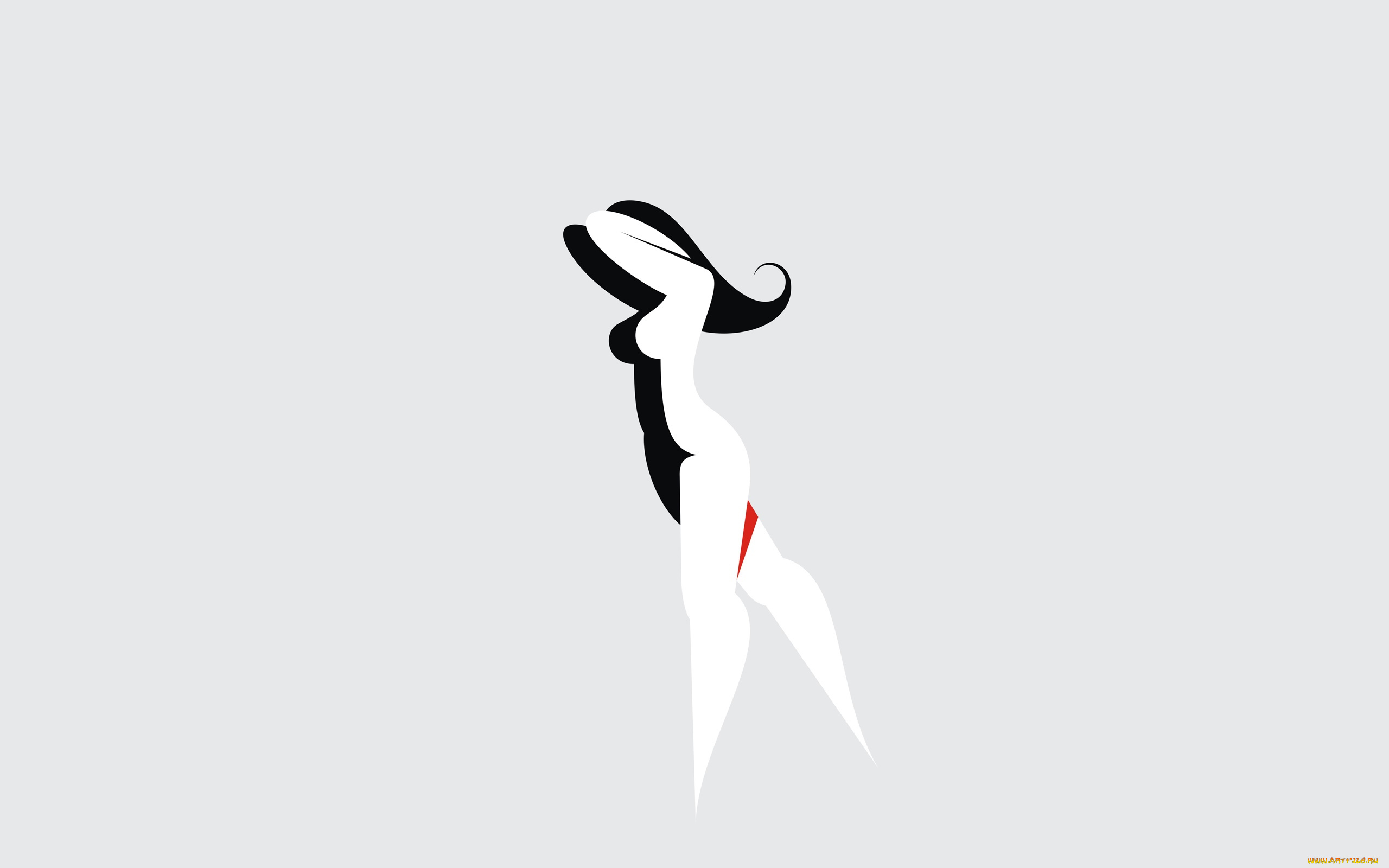 рисованное, минимализм, фон, девушка, взгляд