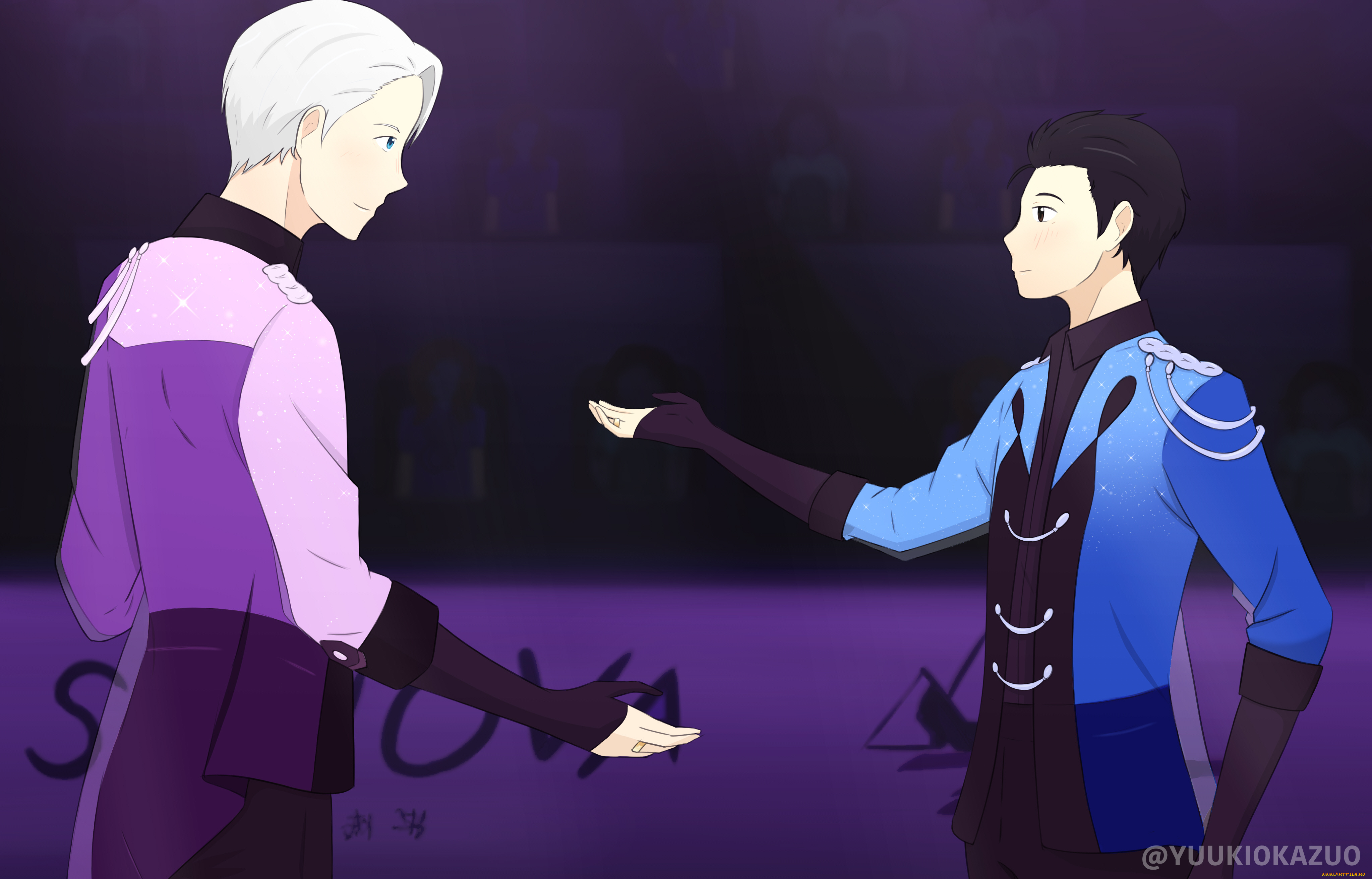 аниме, yuri, on, ice, юри, катсуки, виктор, никифоров