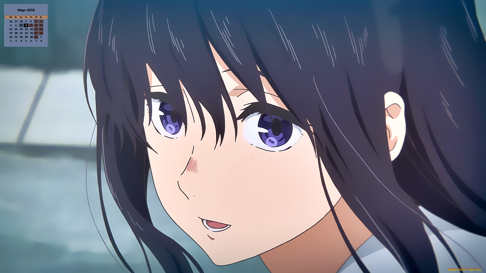 календари, аниме, девочка, взгляд, 2018, лицо