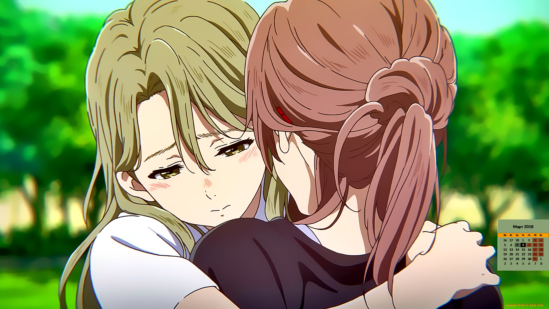 календари, аниме, эмоции, 2018, девушка