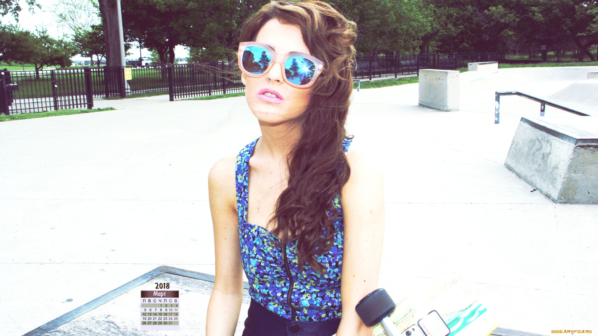 календари, девушки, очки, 2018
