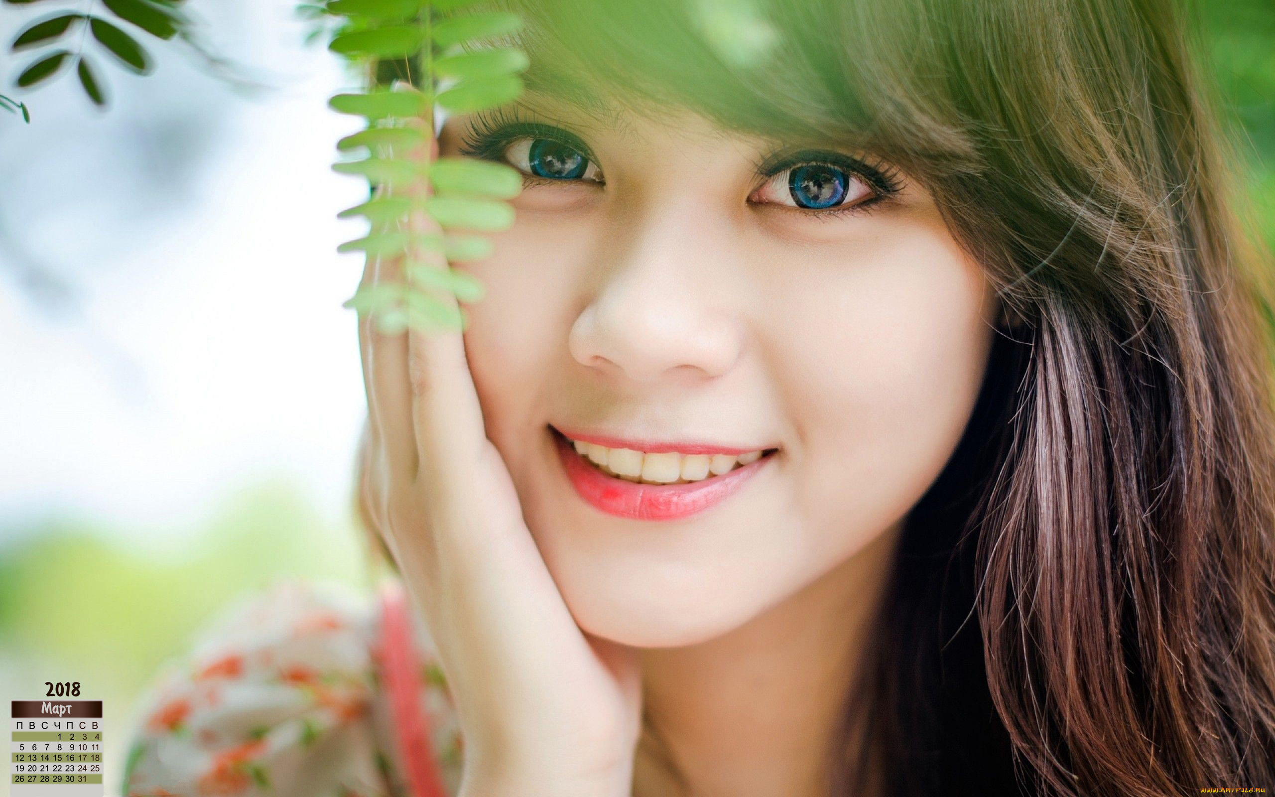 календари, девушки, лицо, улыбка, взгляд, 2018