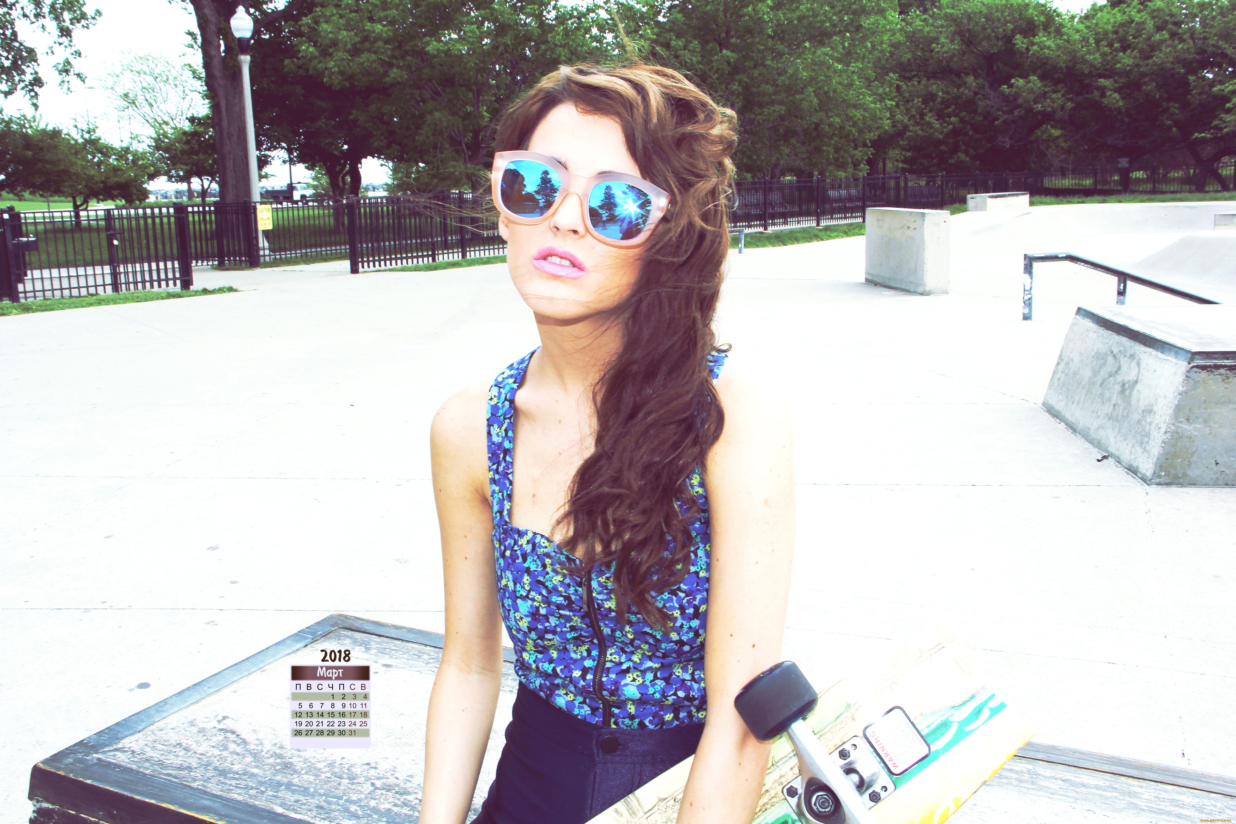 календари, девушки, очки, 2018