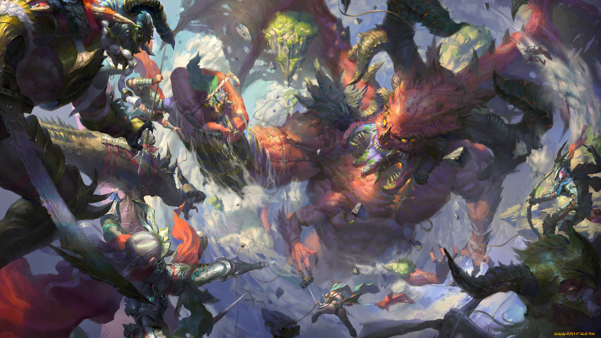 фэнтези, демоны, бой, фон, демон