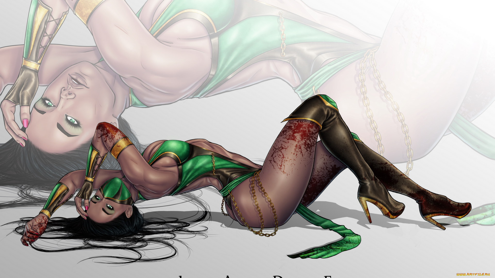 видео, игры, mortal, kombat, девушка, фон, взгляд, маска