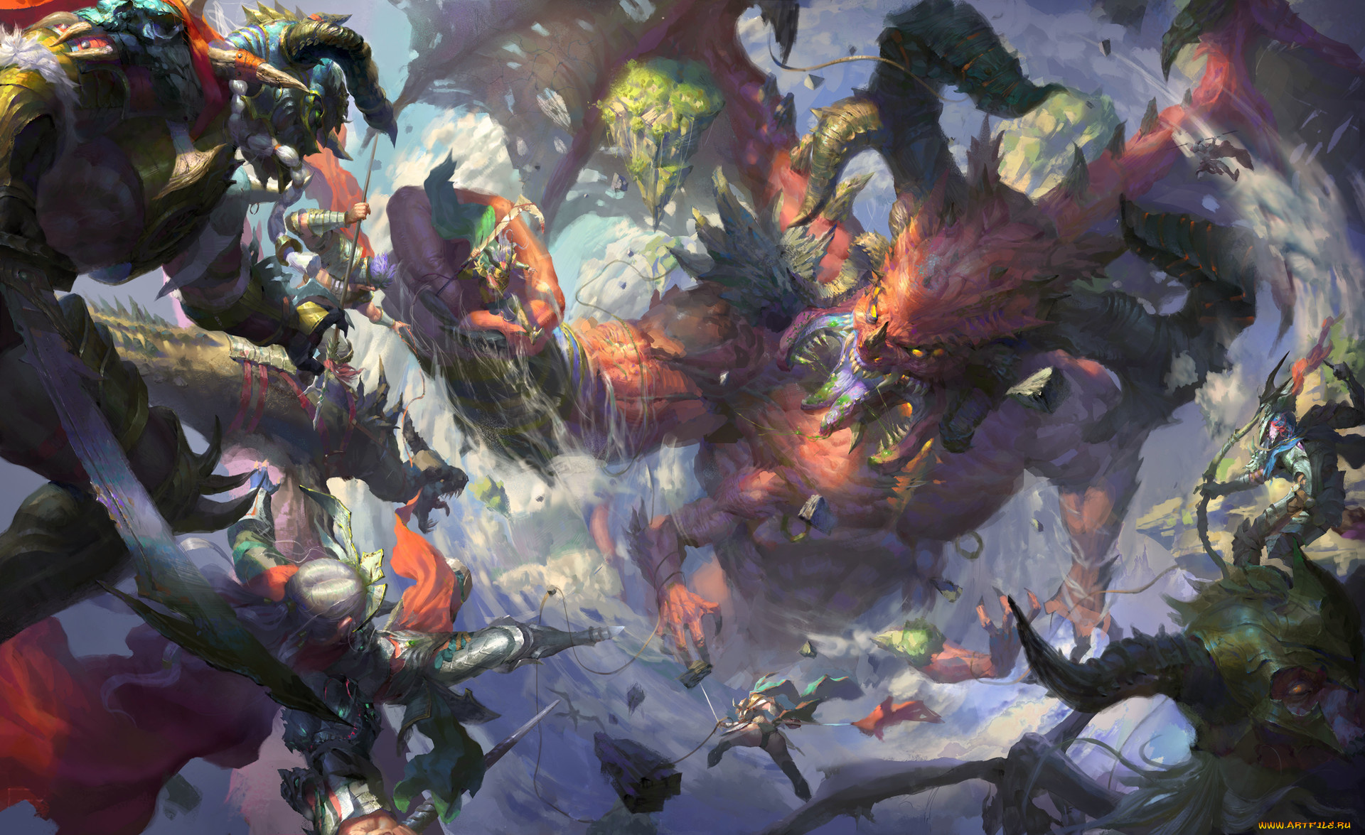 фэнтези, демоны, бой, фон, демон