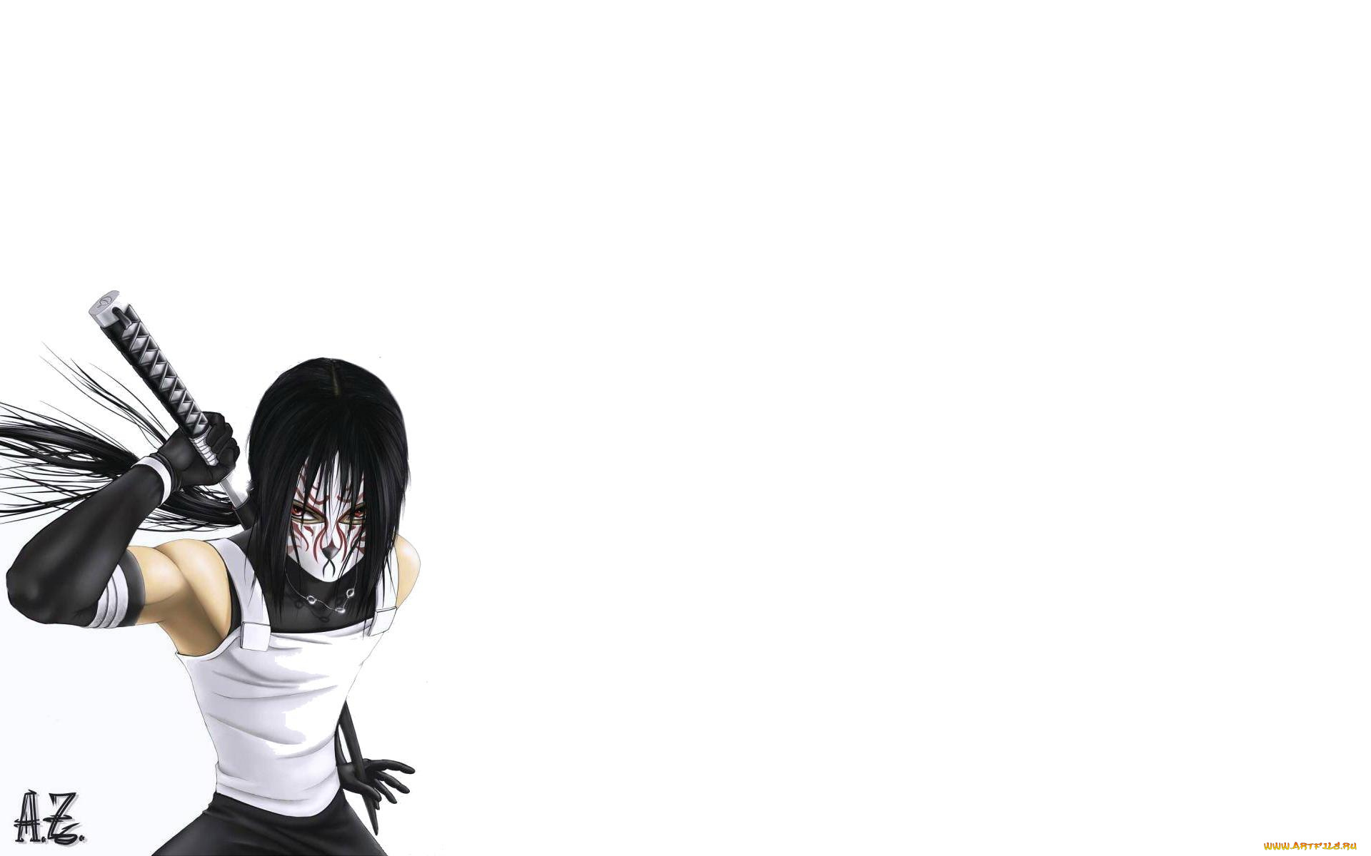 аниме, naruto, катана, учиха, анбу, итачи, маска