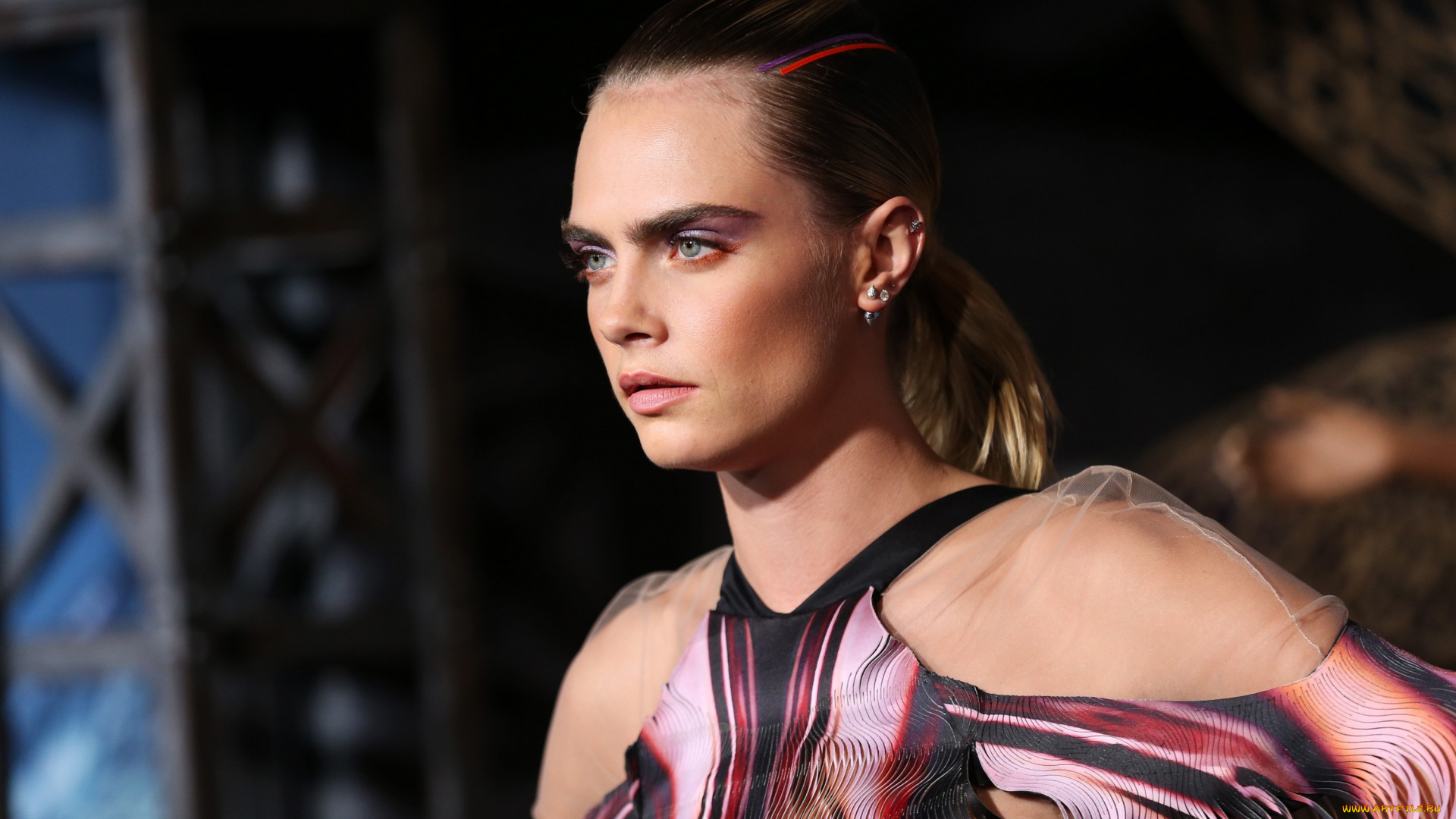 девушки, cara, delevingne, лицо, туника, модель