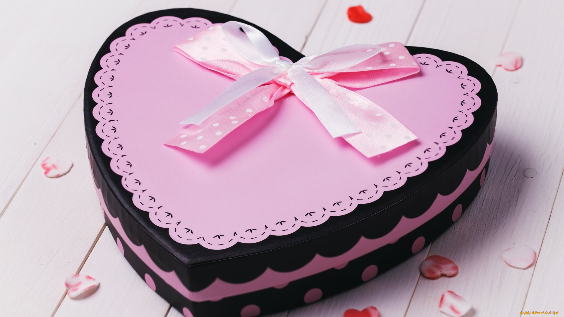 праздничные, день, святого, валентина, , сердечки, , любовь, бант, лента, сердце