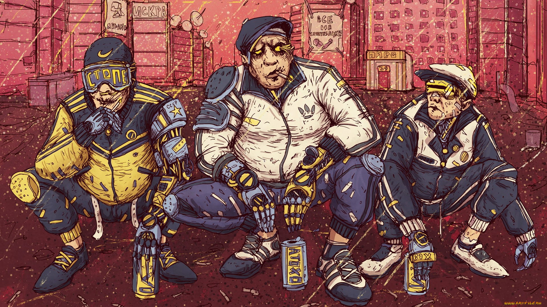 рисованное, -, другое, кепка, банка, кибергопники