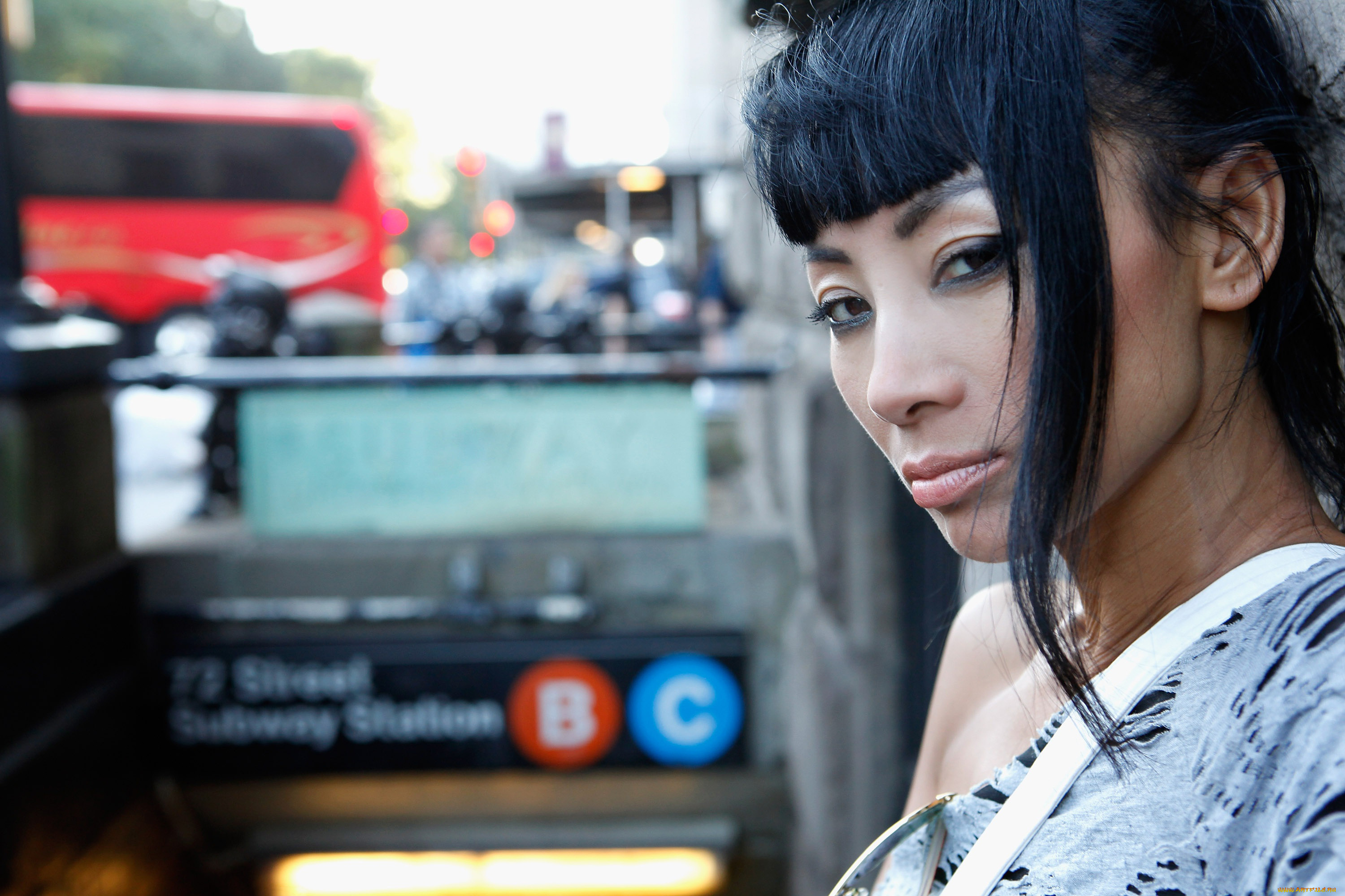 bai, ling, девушки, bai, ling, девушка, модель, актриса, азиатка, брюнетка, макияж, взгляд, портрет, лицо