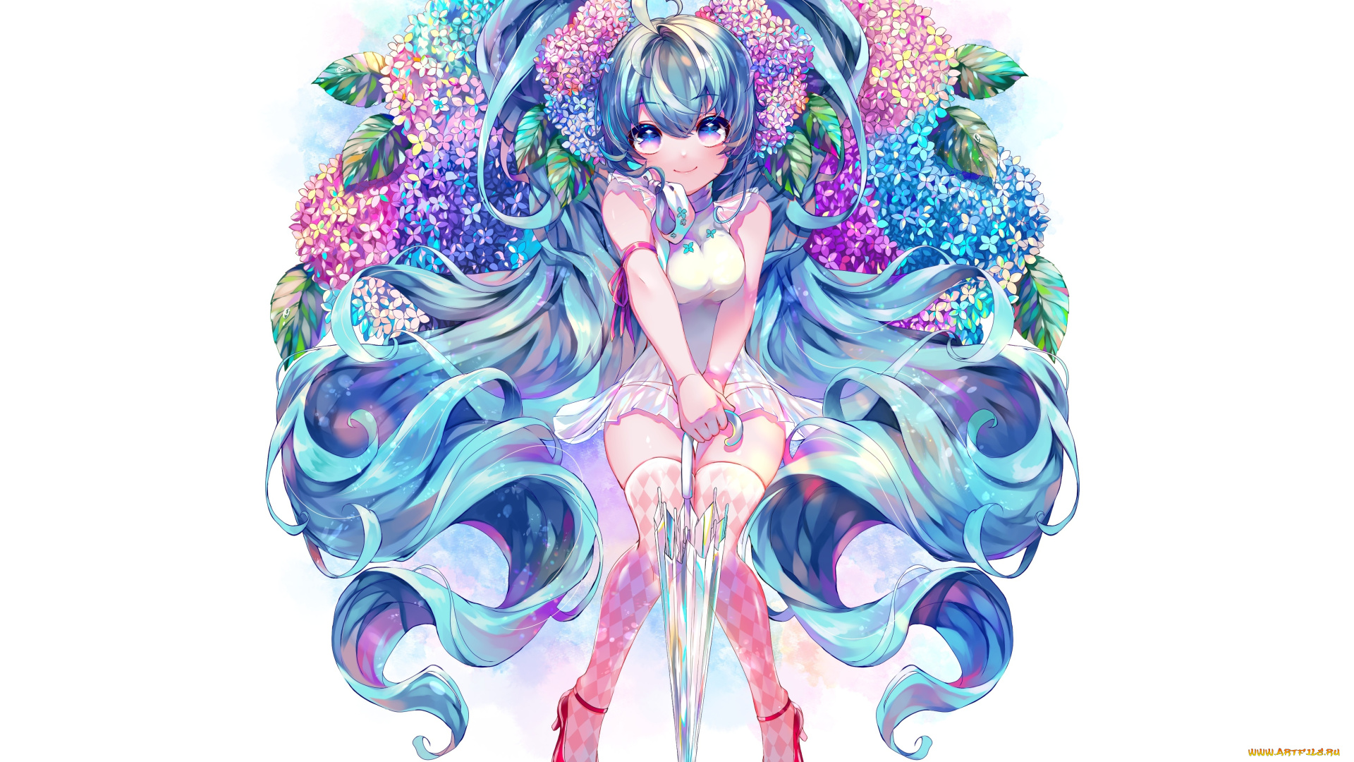 аниме, vocaloid, девушка