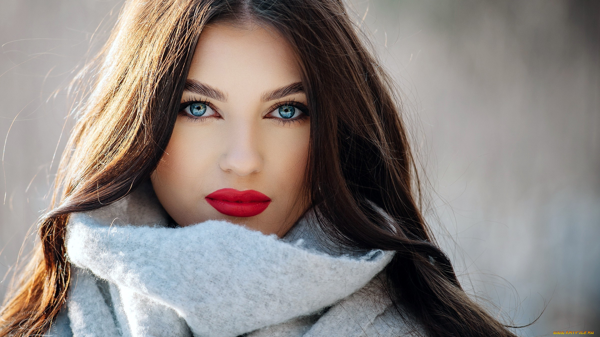 девушки, -, лица, , портреты, брюнетка, макияж