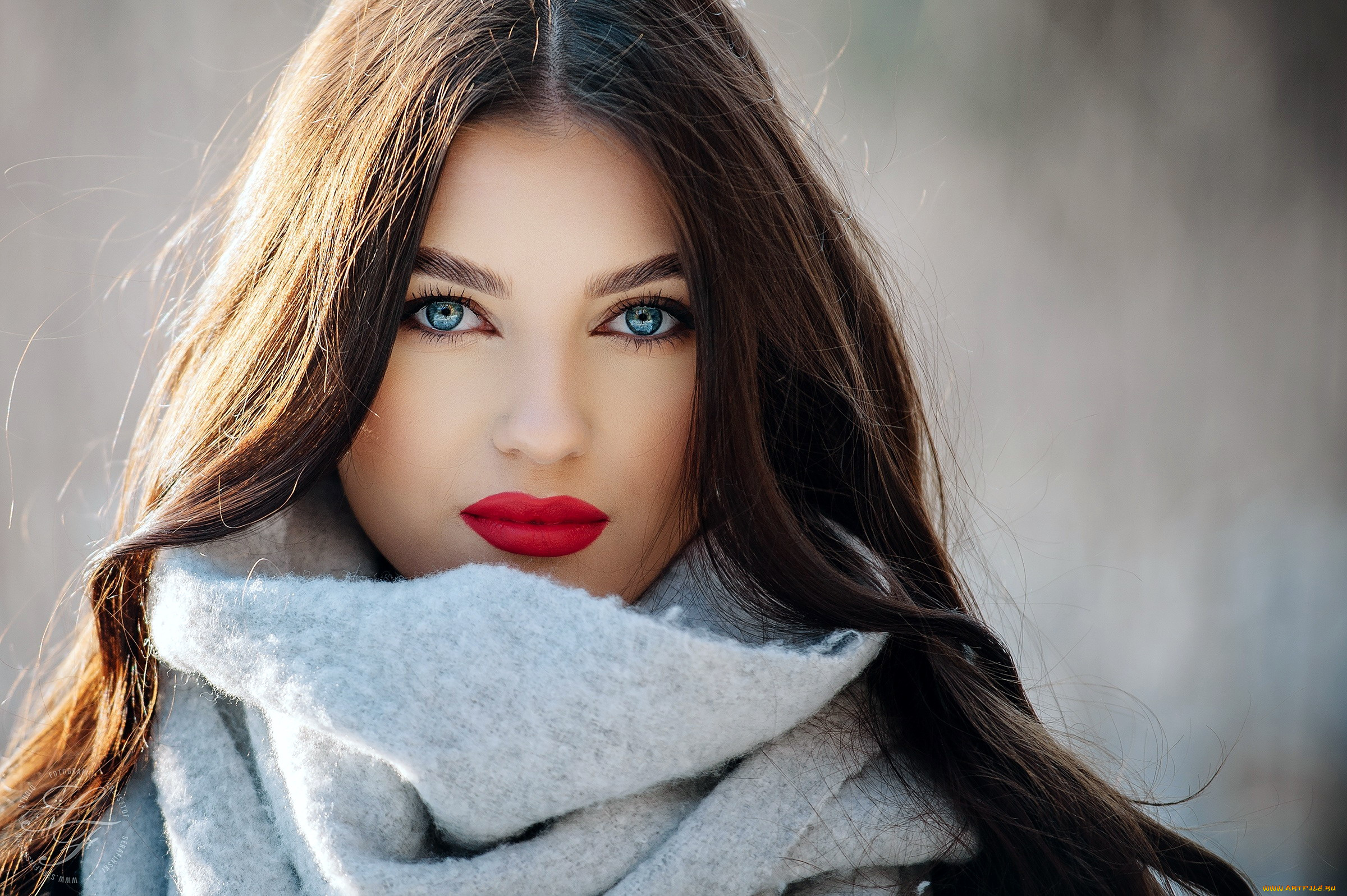 девушки, -, лица, , портреты, брюнетка, макияж