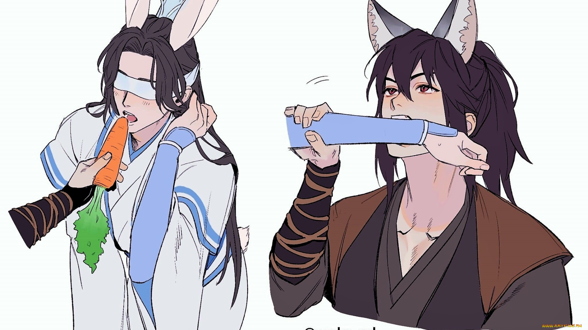 аниме, mo, dao, zu, shi, сюэ, ян, сяо, синчень, ушки, морковка, рука