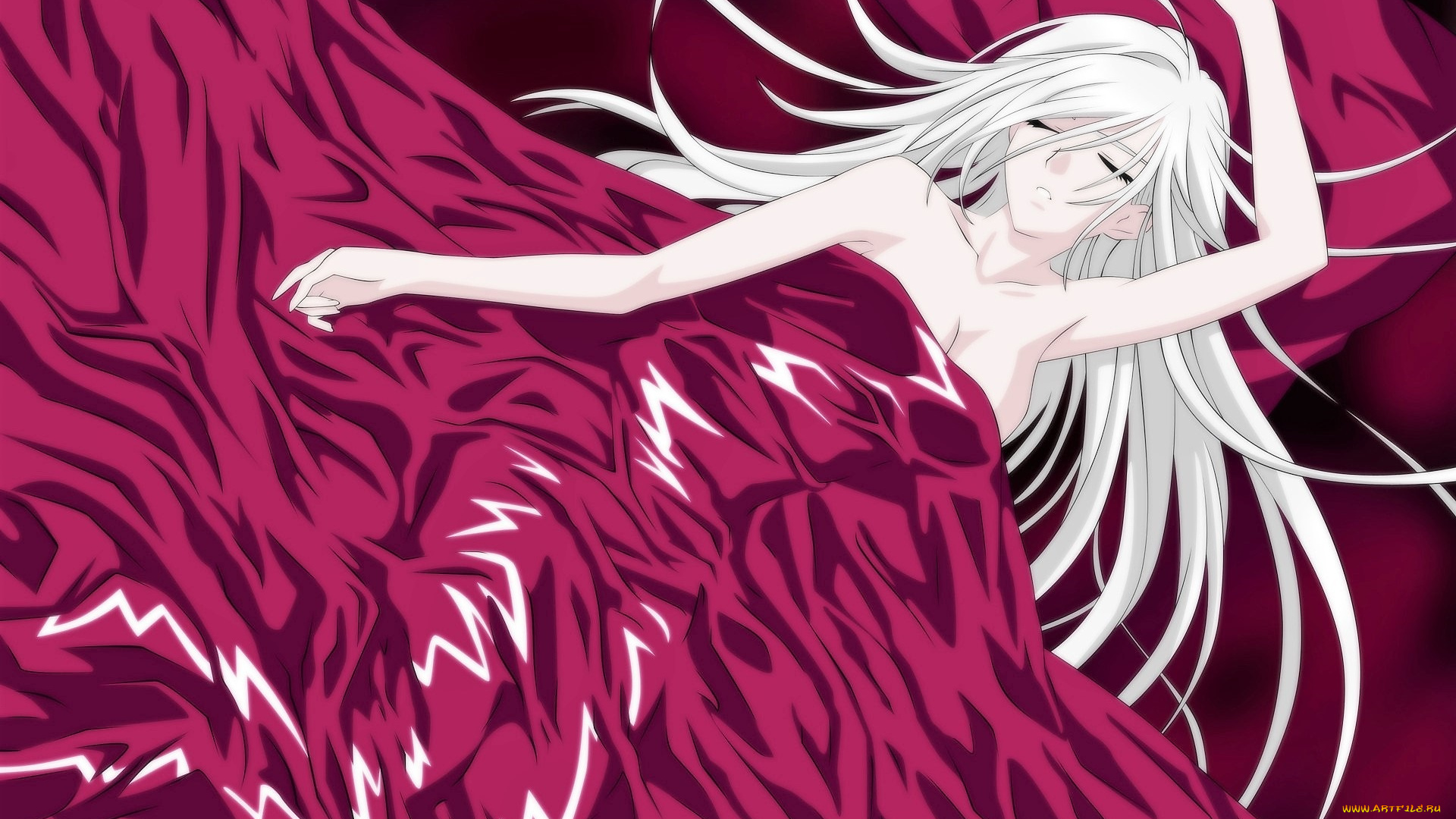 аниме, rosario, , , vampire, девушка, постель