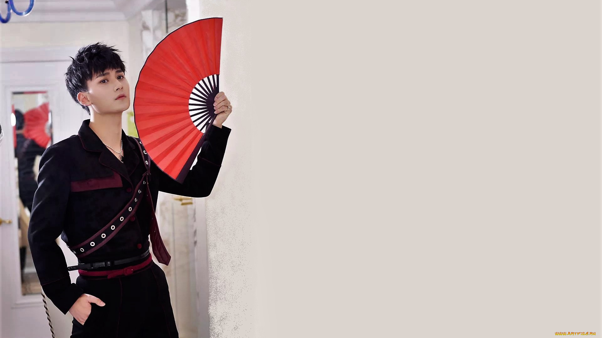 мужчины, ji, li, актер, веер