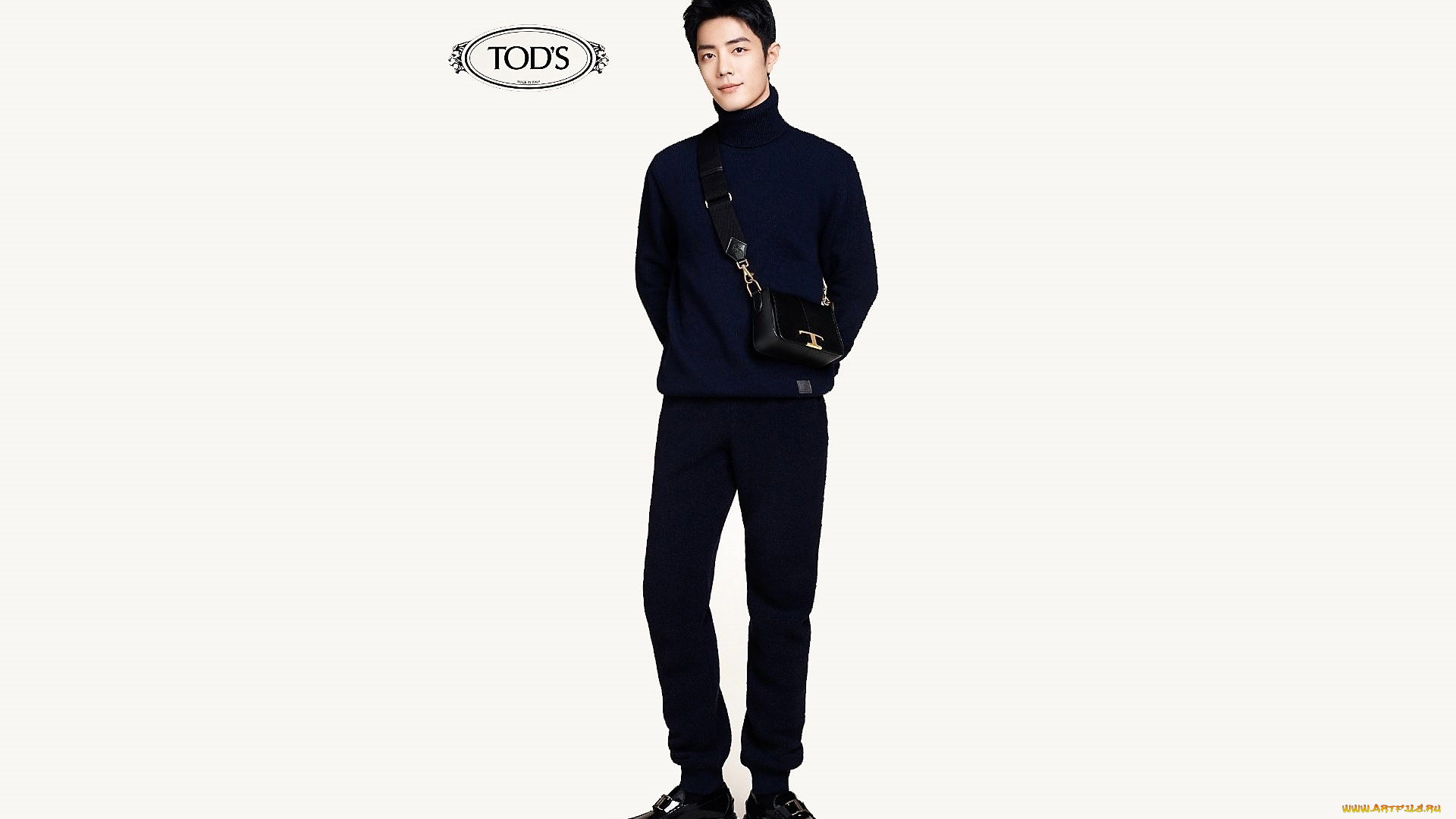 мужчины, xiao, zhan, актер, свитер, барсетка