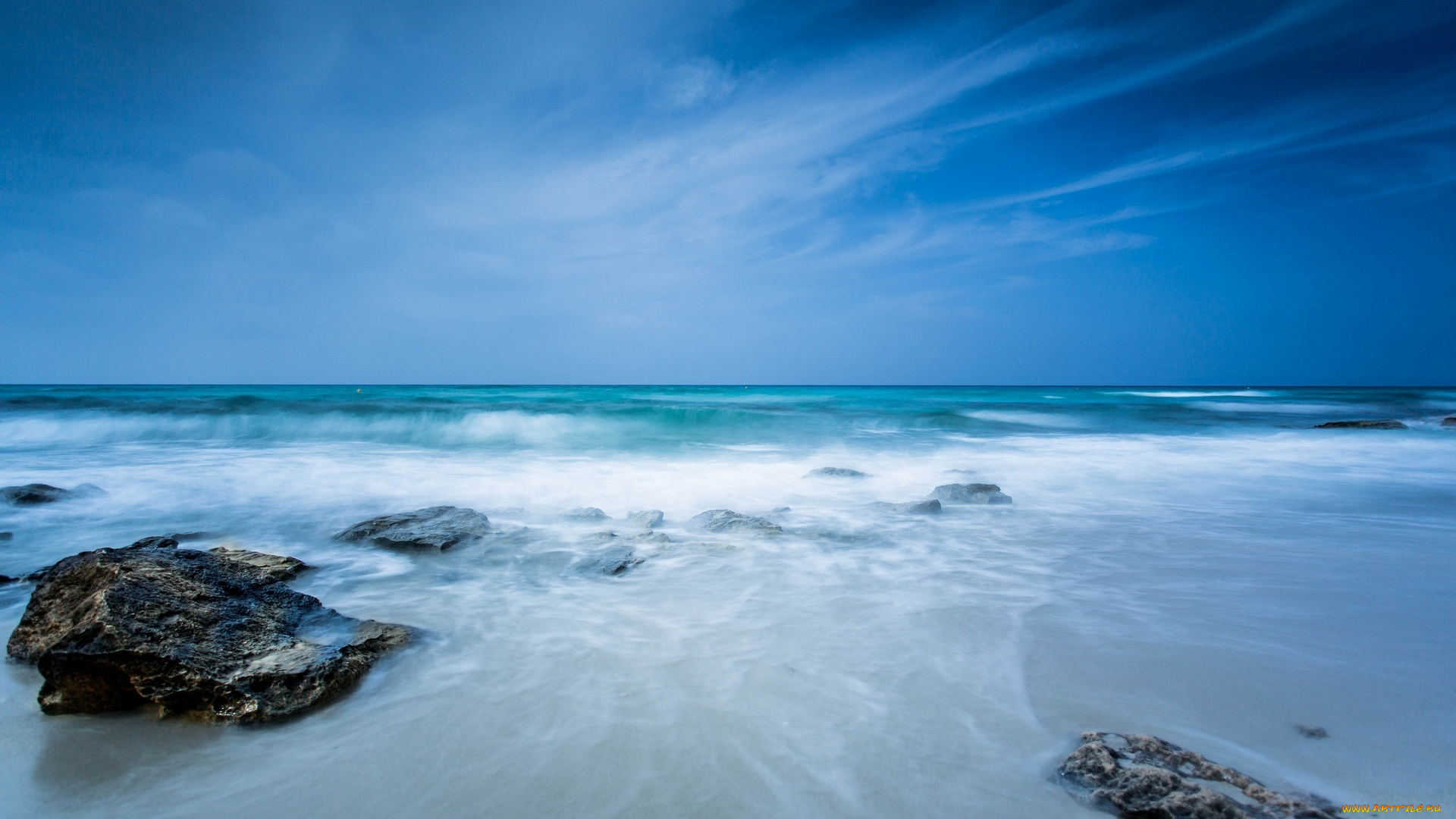 природа, побережье, небо, облака, море, берег, прибой, камни