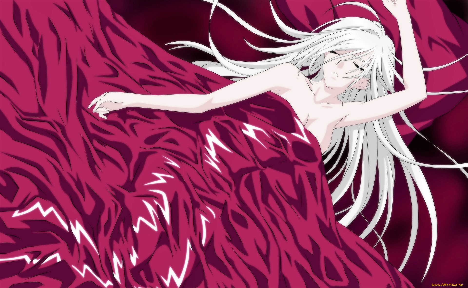 аниме, rosario, , , vampire, девушка, постель