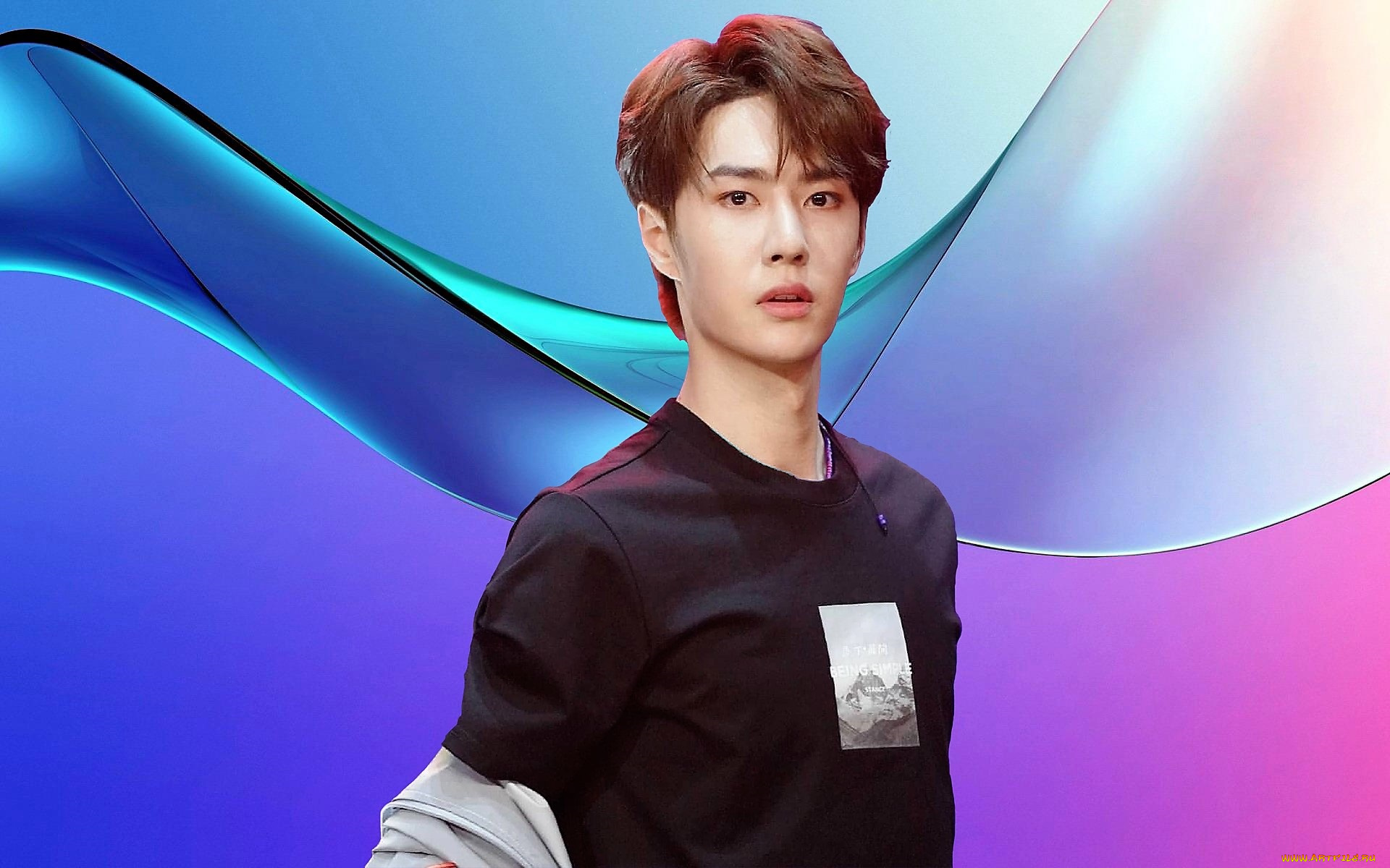 мужчины, wang, yi, bo, актер, футболка