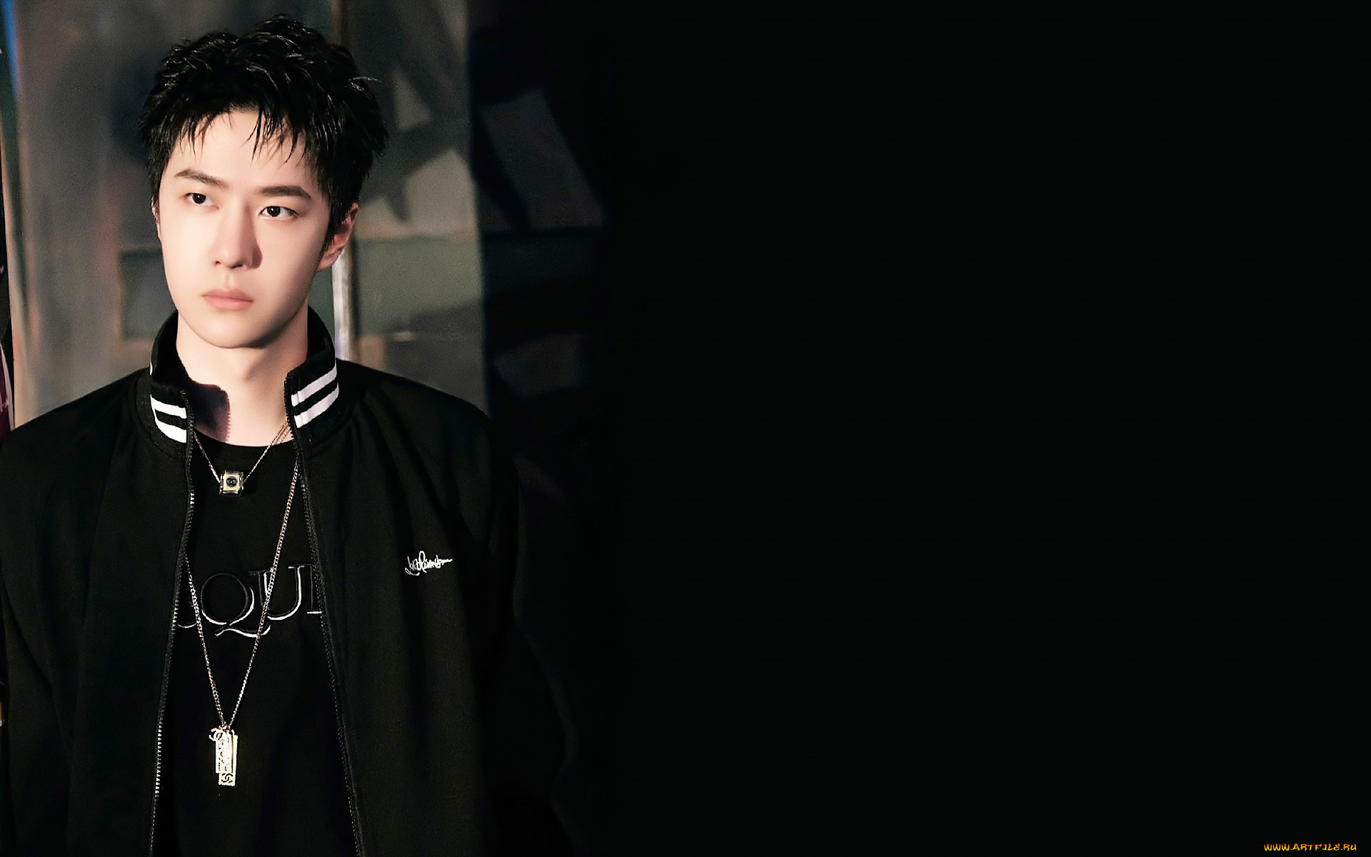 мужчины, wang, yi, bo, актер, куртка, украшения