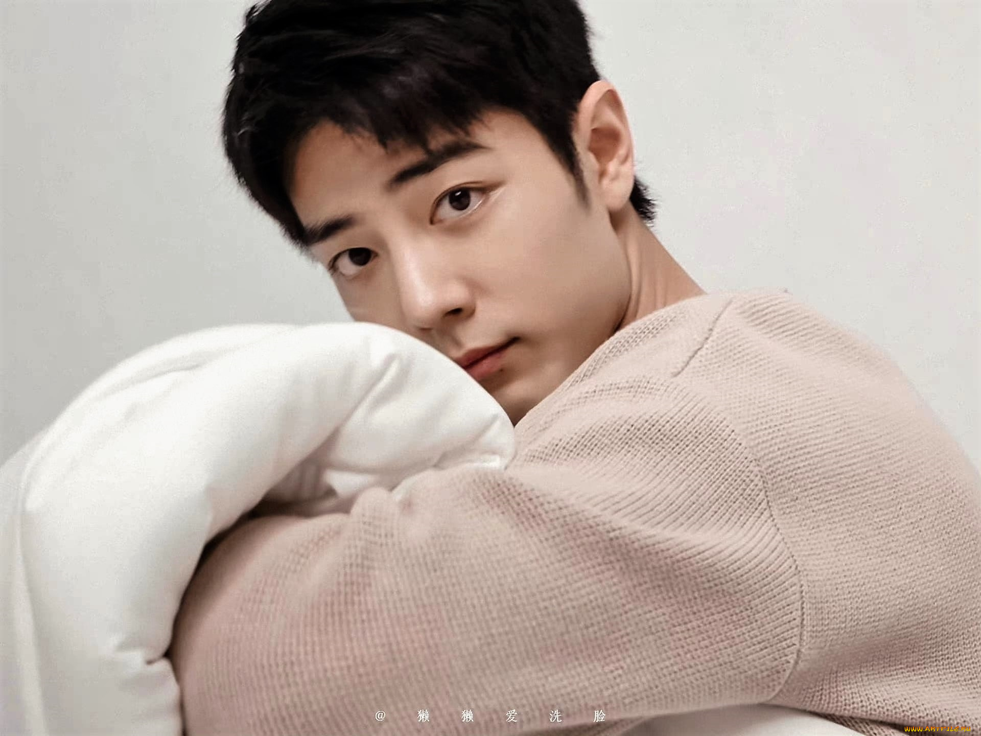мужчины, xiao, zhan, актер, одеяло, свитер