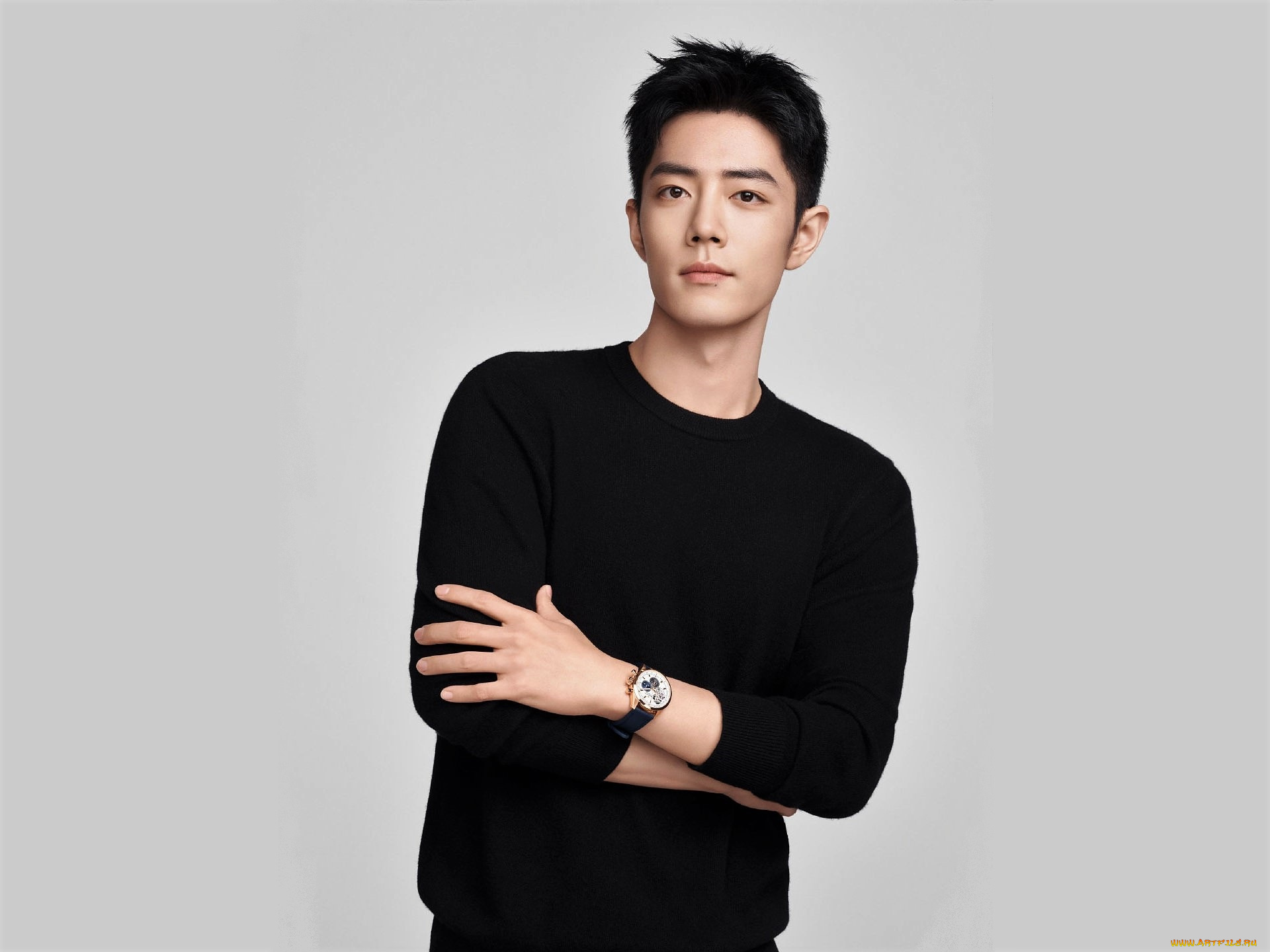 мужчины, xiao, zhan, актер, свитер, часы