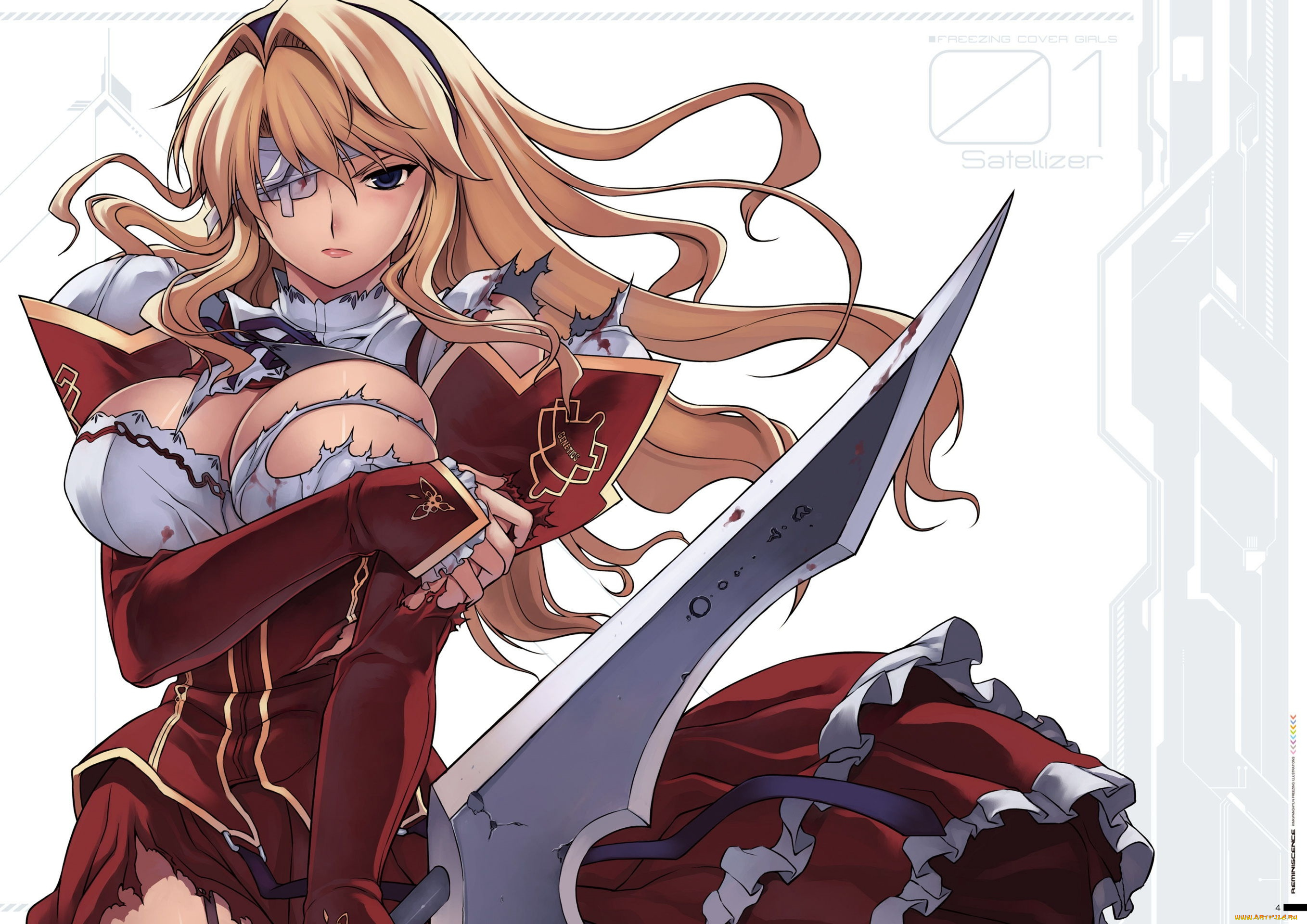 аниме, freezing, девушка, оружие