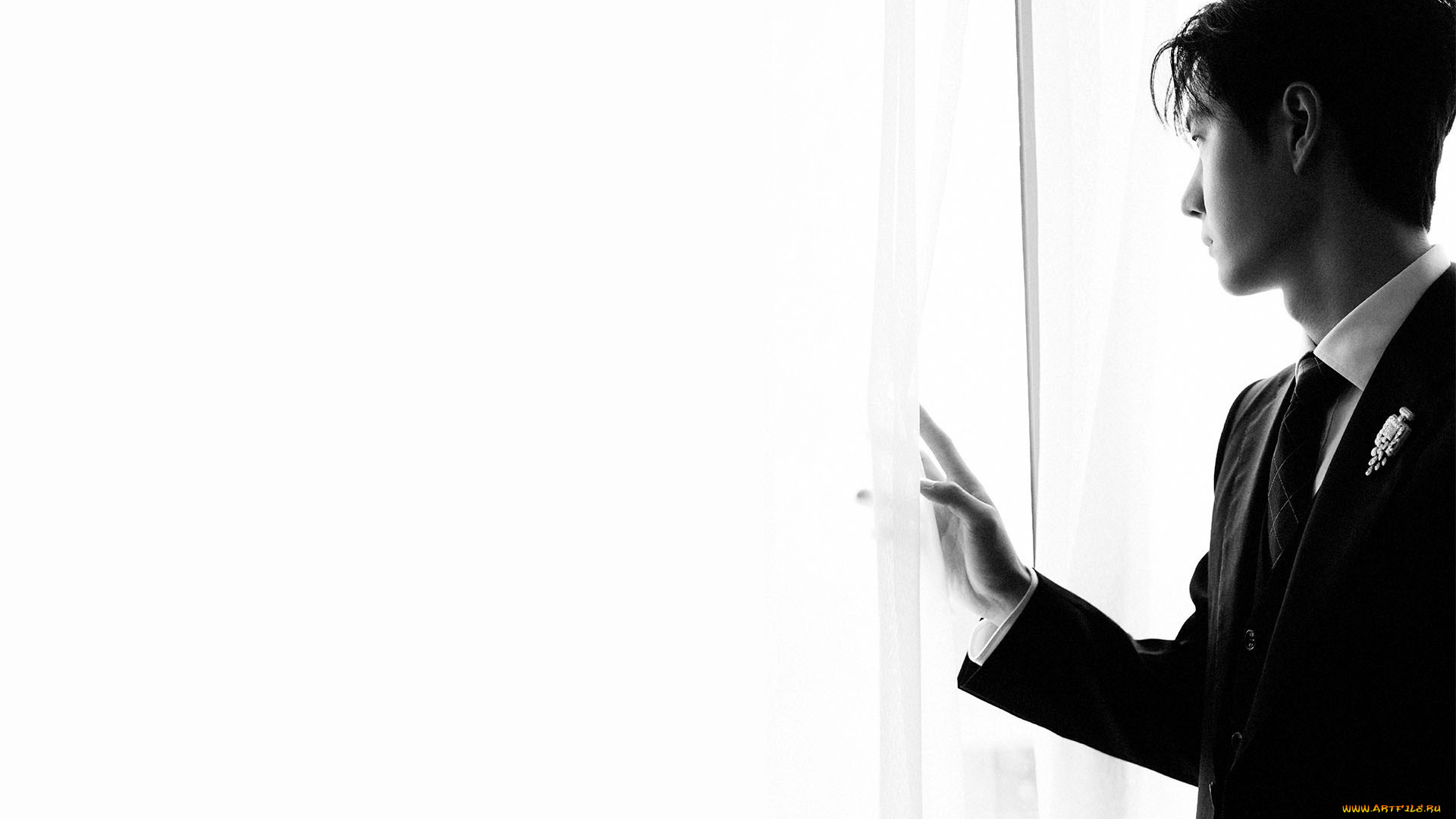 мужчины, wang, yi, bo, актер, пиджак, окно